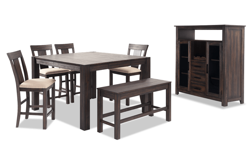 Summit 54 X 7 Piece Counter Set With Storage Bench Server Summit 54