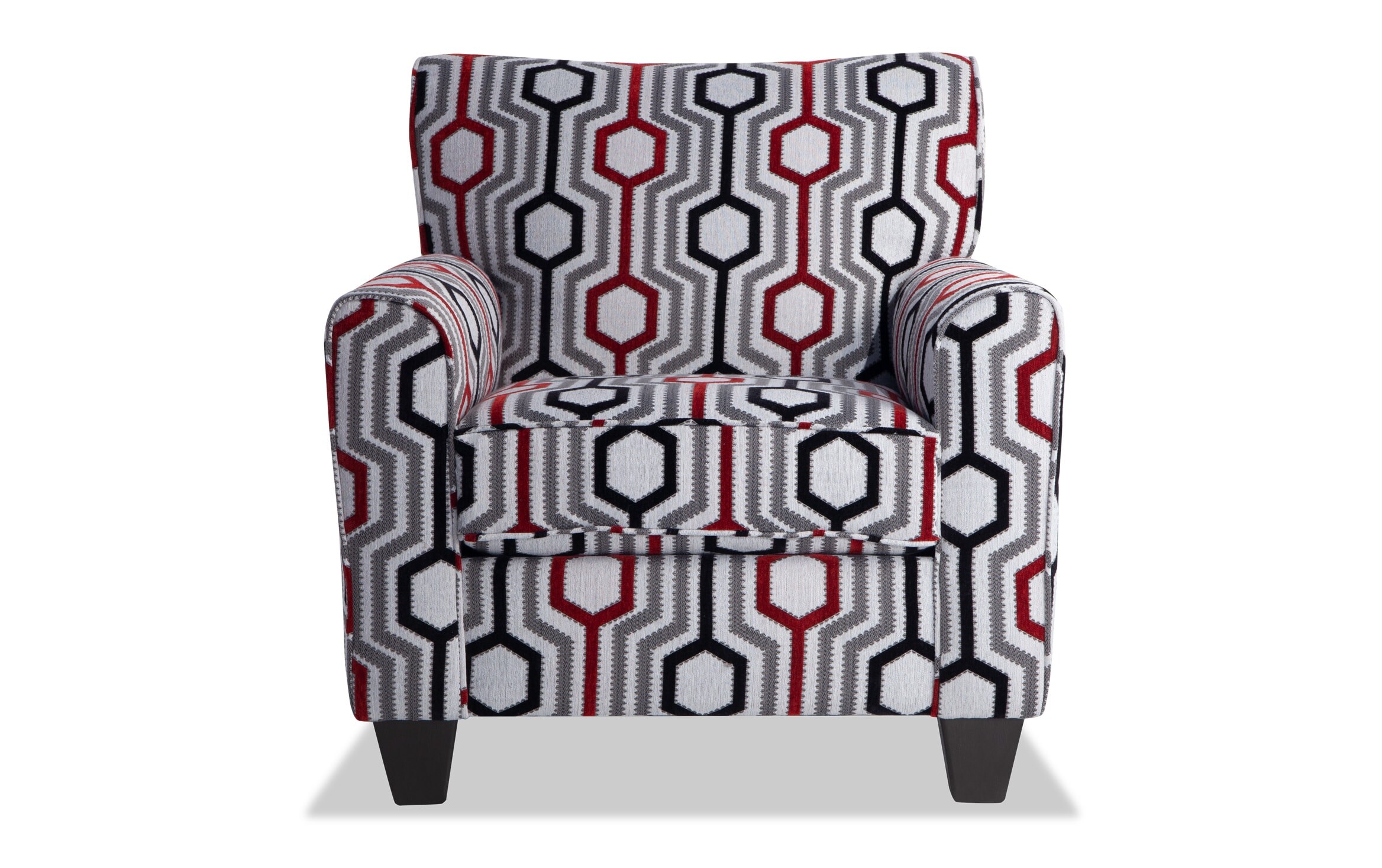 red accent chair