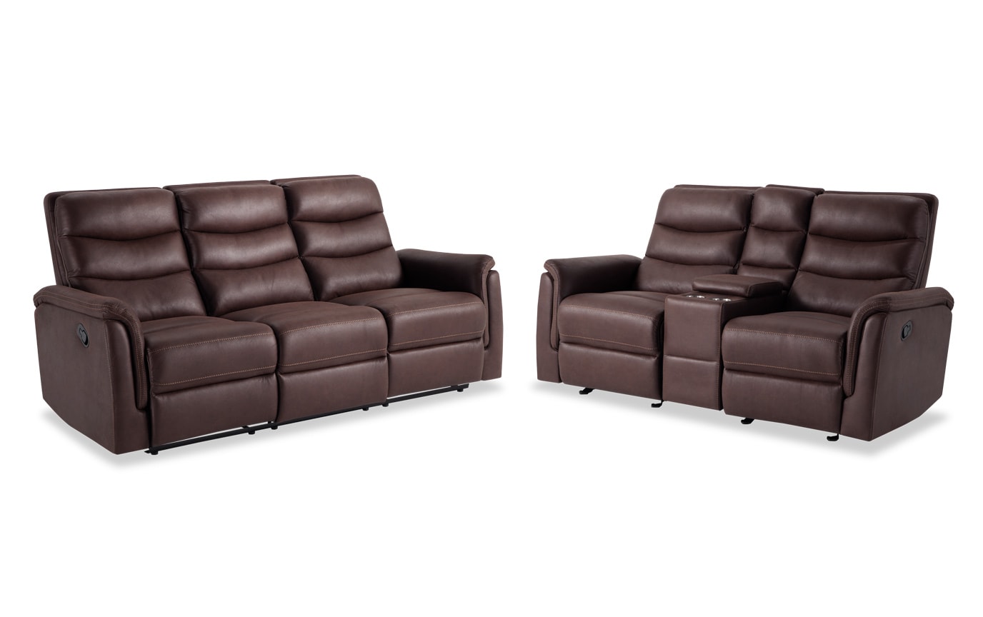 Forte Manual Sofa Gliding Console Loveseat Bob S Gallery Slider Image 2