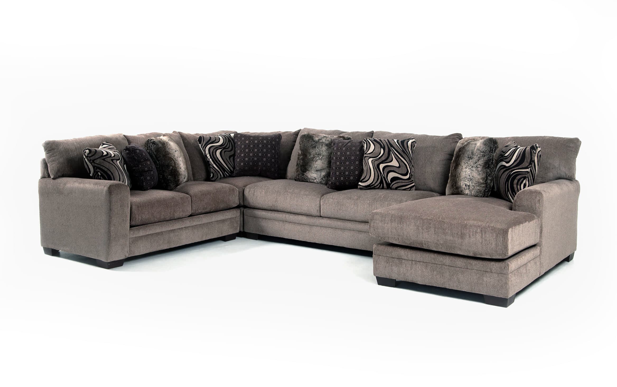 Luxe Gray 4 Piece Left Arm Facing Sectional With Chaise Bobs Com