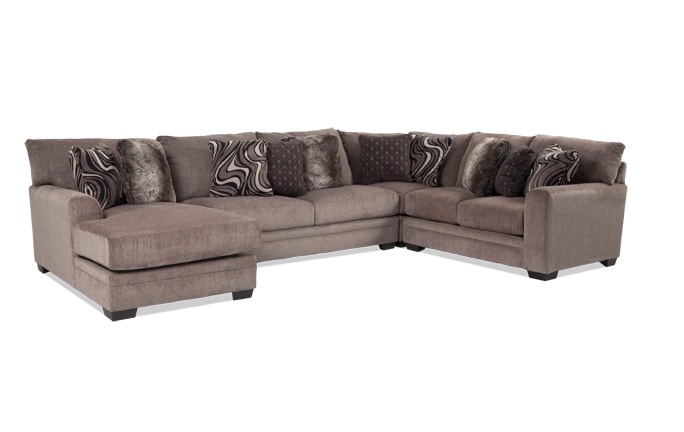 Sectionals Bob S Furniture Luxe 4 Piece Right Arm Facing Sectional With Chaise