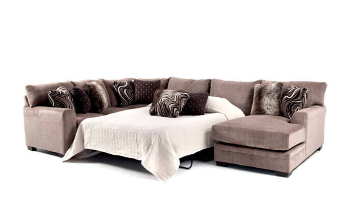 Sleeper Sofas Bob S Furniture Luxe 4 Piece Left Arm Facing Bob O Pedic Gel Queen Sleeper Sectional With Chaise