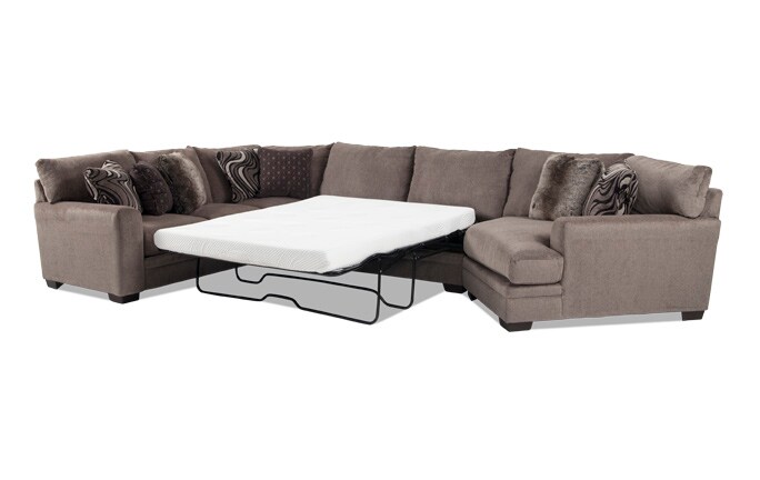 Sleeper Sofas Bob S Furniture Luxe 4 Piece Left Arm Facing Bob O Pedic Gel Queen Sleeper Sectional With Cuddler