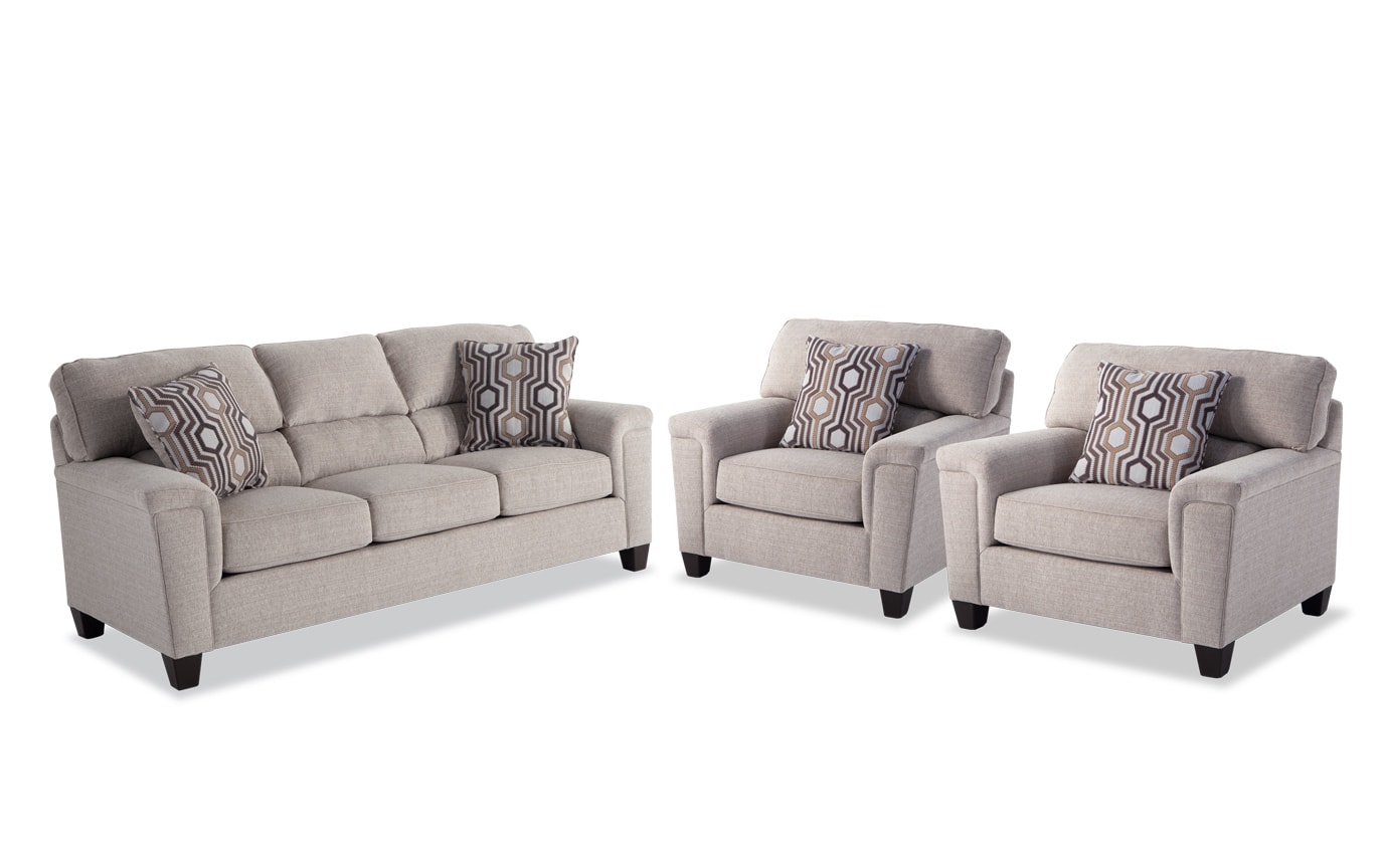 Calvin Sofa 2 Chairs Bobs Gallery Slider Image 2