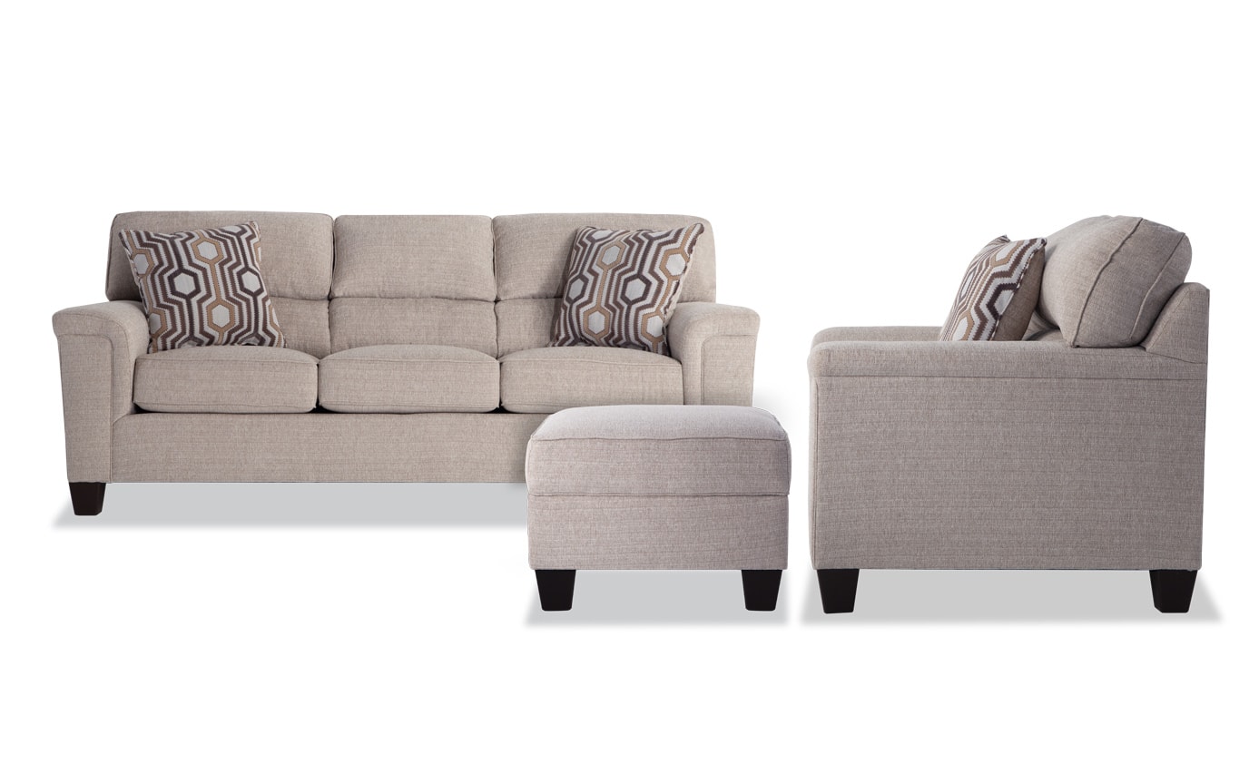 Calvin Sofa Chair Storage Ottoman Bobs Gallery Slider Image 1