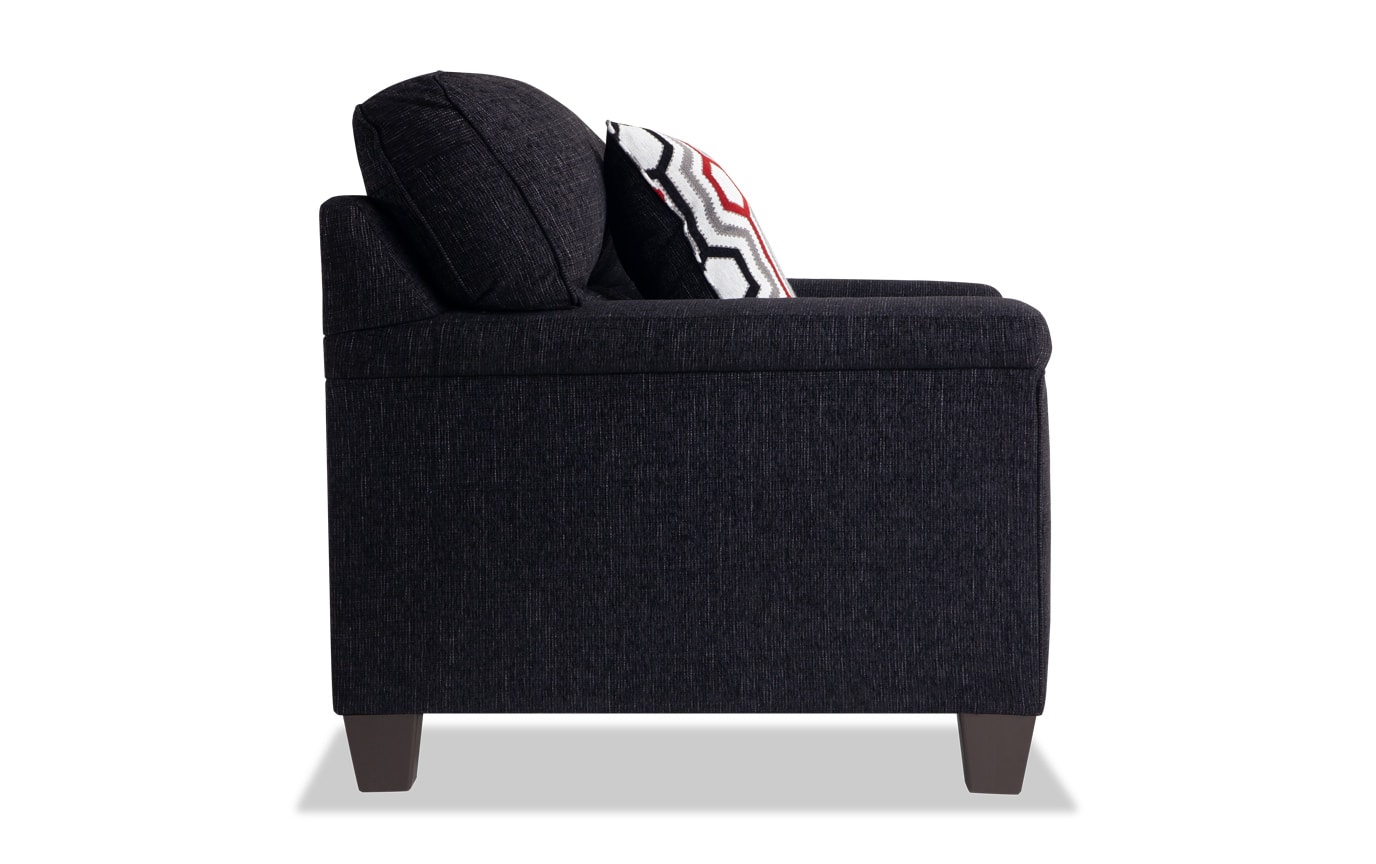 Calvin Onyx Black Sofa & Chair