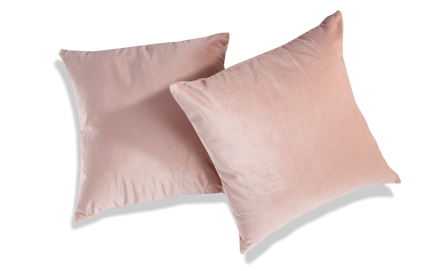 Set Of 2 Blush Velvet Pillows Bobs Com