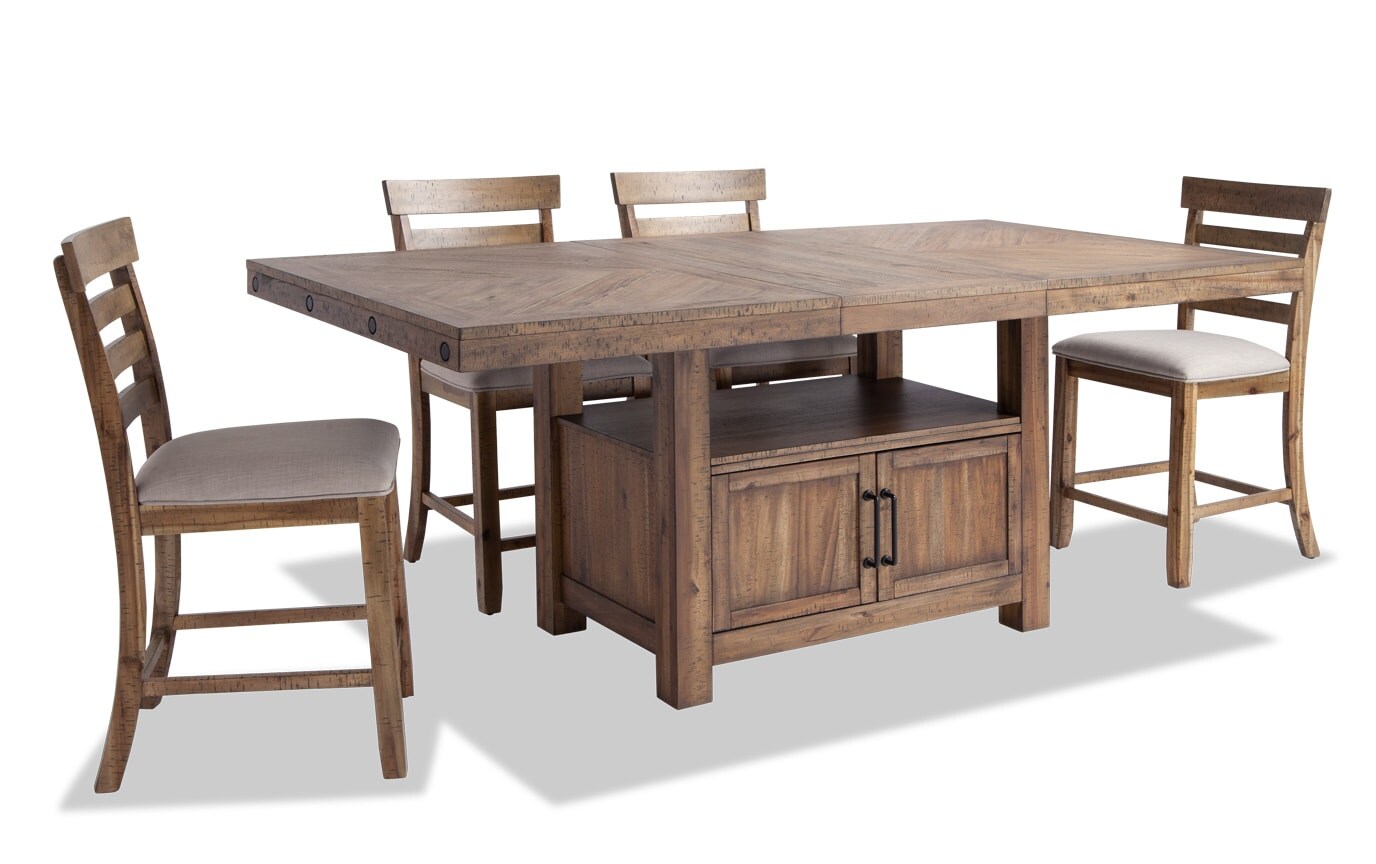 Sonoma 5 Piece Natural Counter Set Bobs Com Gallery Slider Image 2