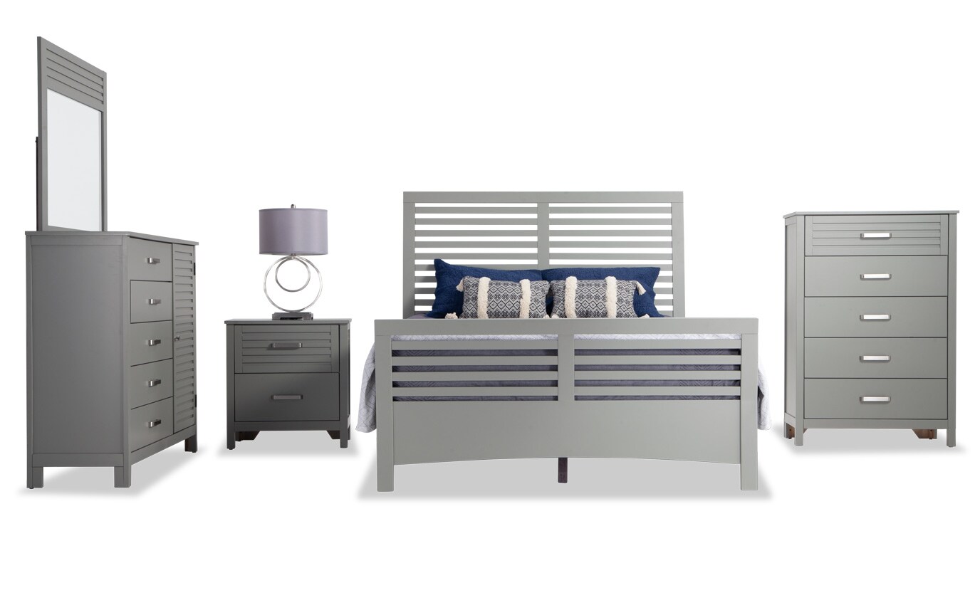 Dalton Queen Gray Bedroom Set Bobs Com Gallery Slider Image 1