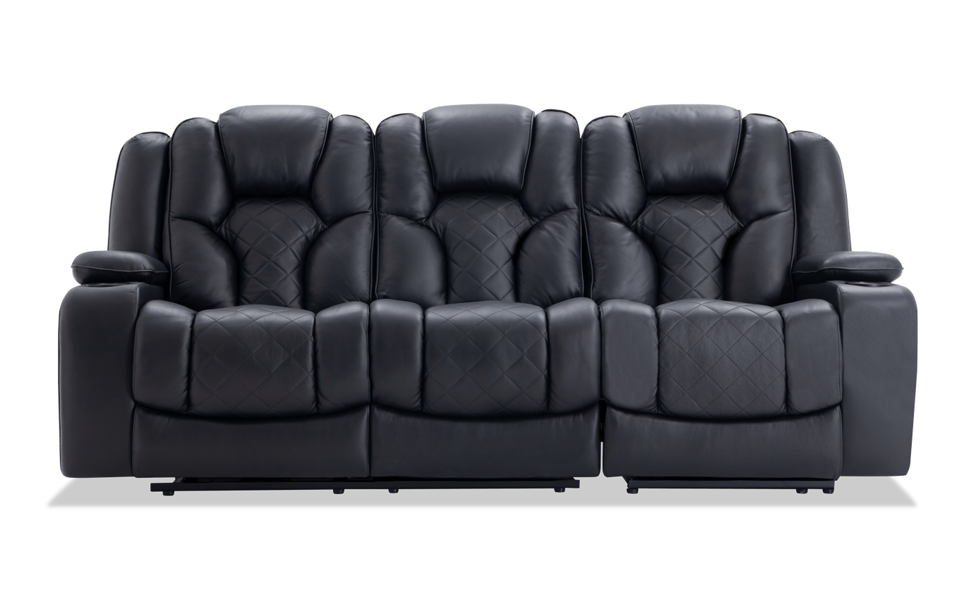 Panther Leather Dual Power Reclining Sofa