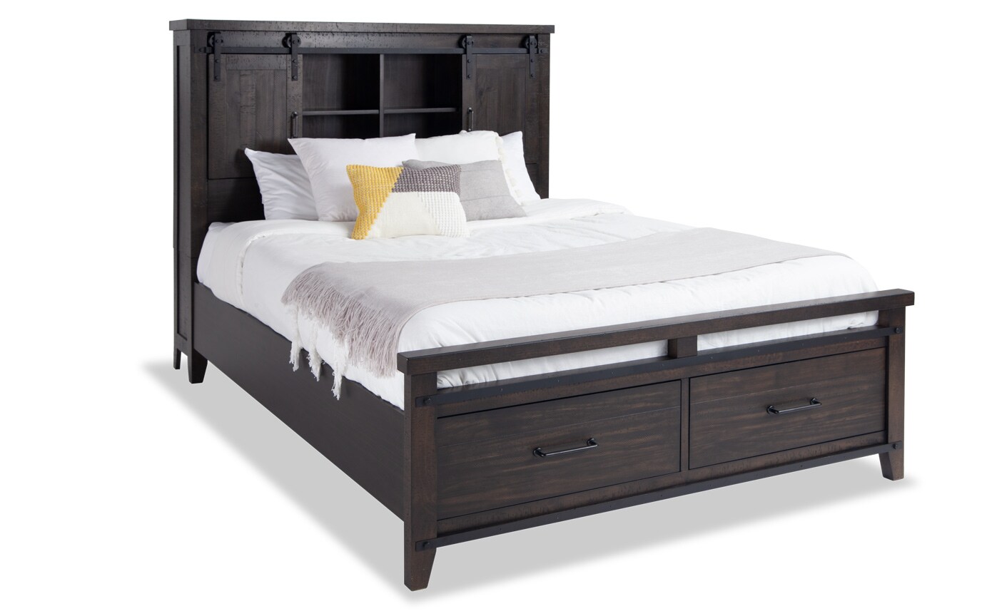 Montana Queen Brown Bookcase Storage Bed | Bobs.com