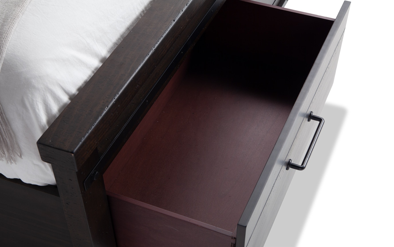 Montana Queen Brown Bookcase Storage Bed