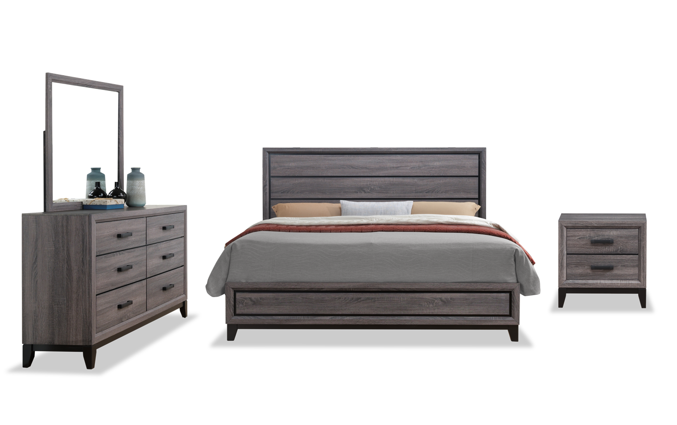 Joss Queen Gray Bedroom Set