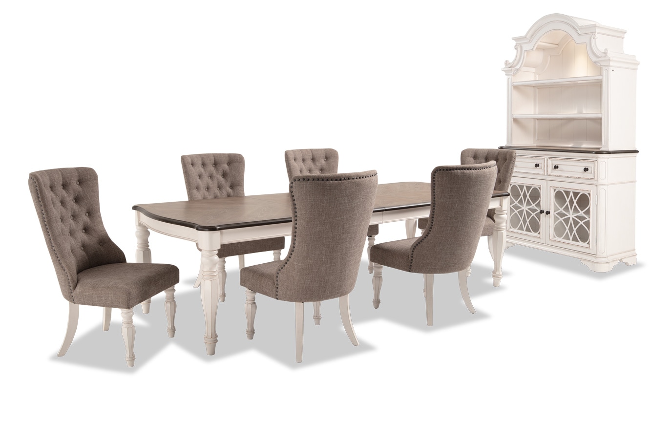 Scarlett 8 Piece Dining Set With China Upholstered Host Chairs