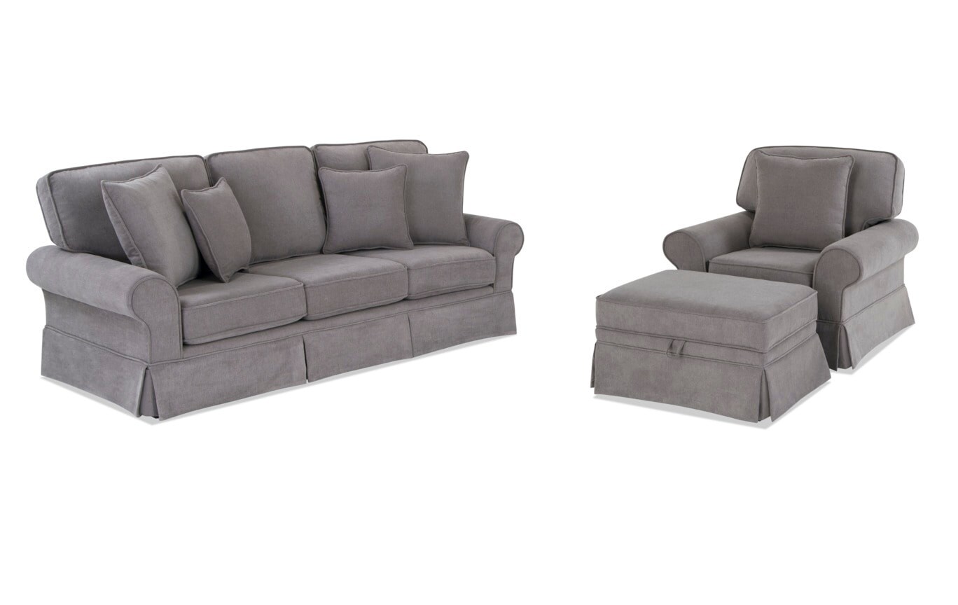 Katie 90 Sofa Chair With Storage Ottoman Bobs Gallery Slider Image 1