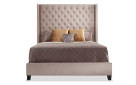 Emerson King Beige Bed | Bobs.com