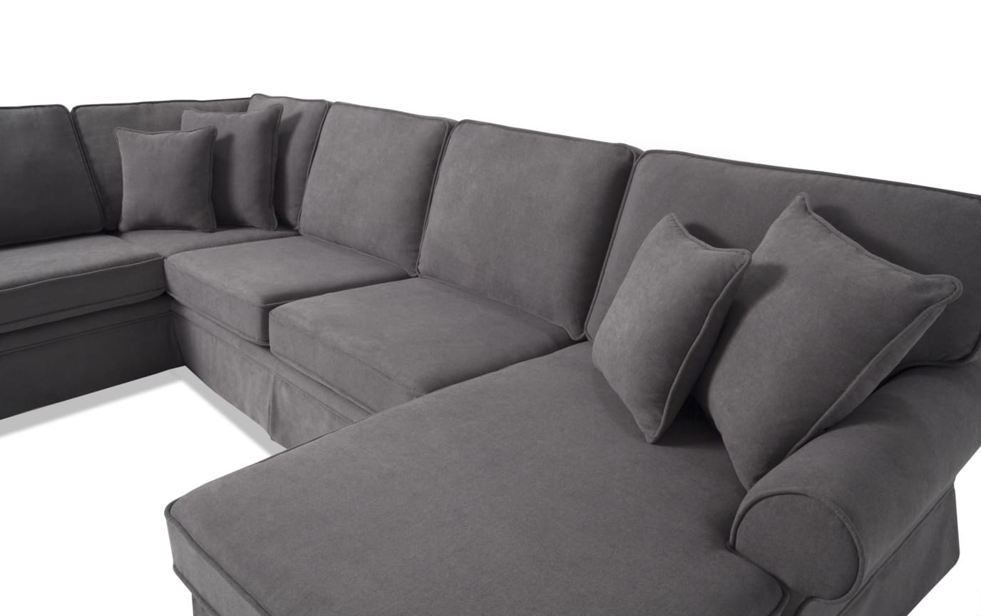 Katie Charcoal 4 Piece BobOPedic Gel Left Arm Facing Sleeper