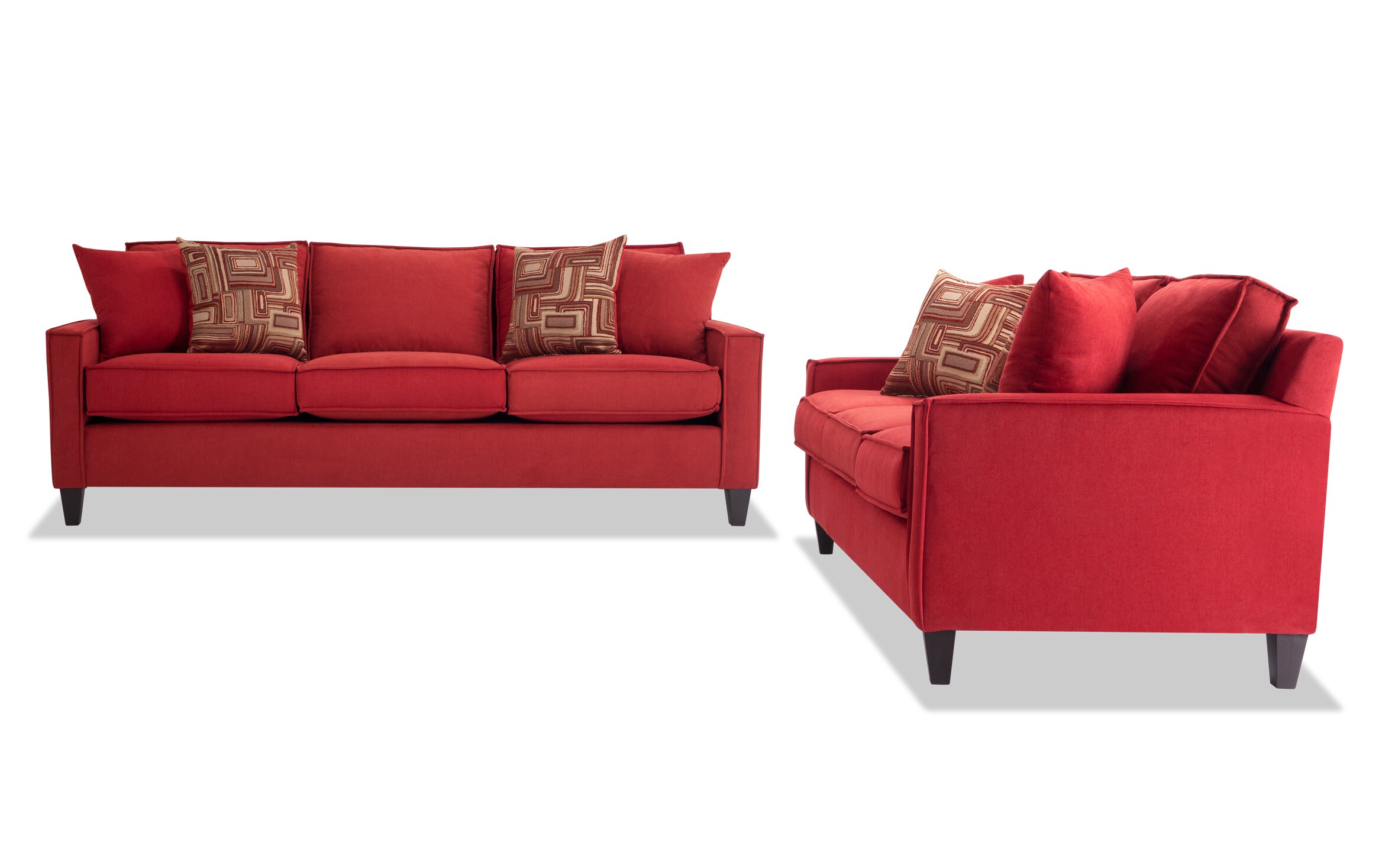 Jessie Red Sofa Set Bobs Com