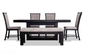 Cosmopolitan 6 Piece Dining Set With Bench Bob S Discount Furniture