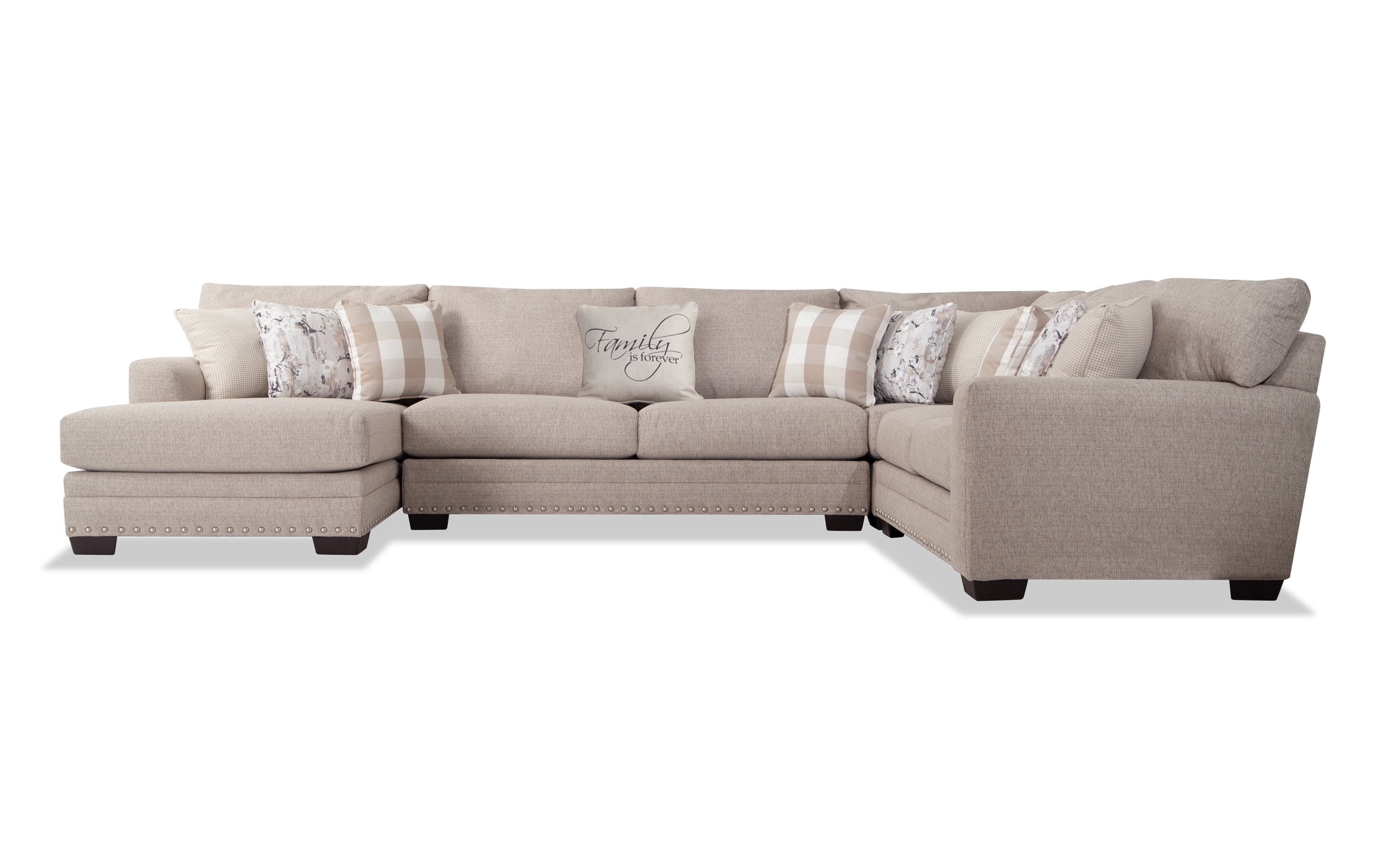 Cottage Chic 4 Piece Right Arm Facing Sectional Bobscom