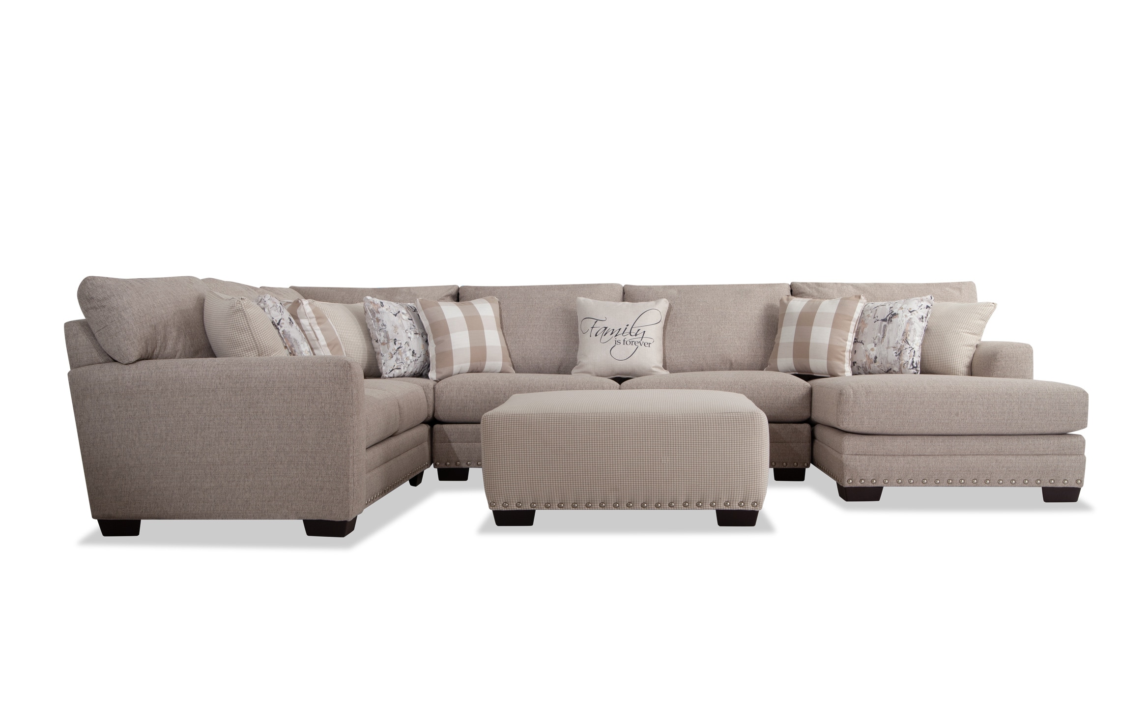 Cottage Chic 5 Piece Left Arm Facing Sectional Bobscom