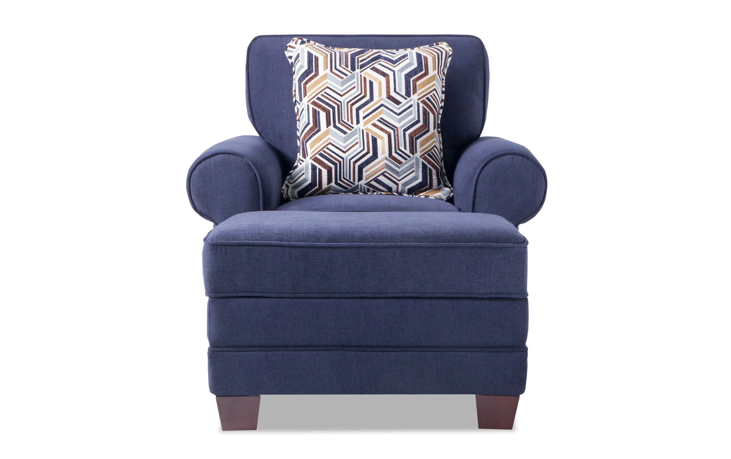 gracie navy chair  storage ottoman