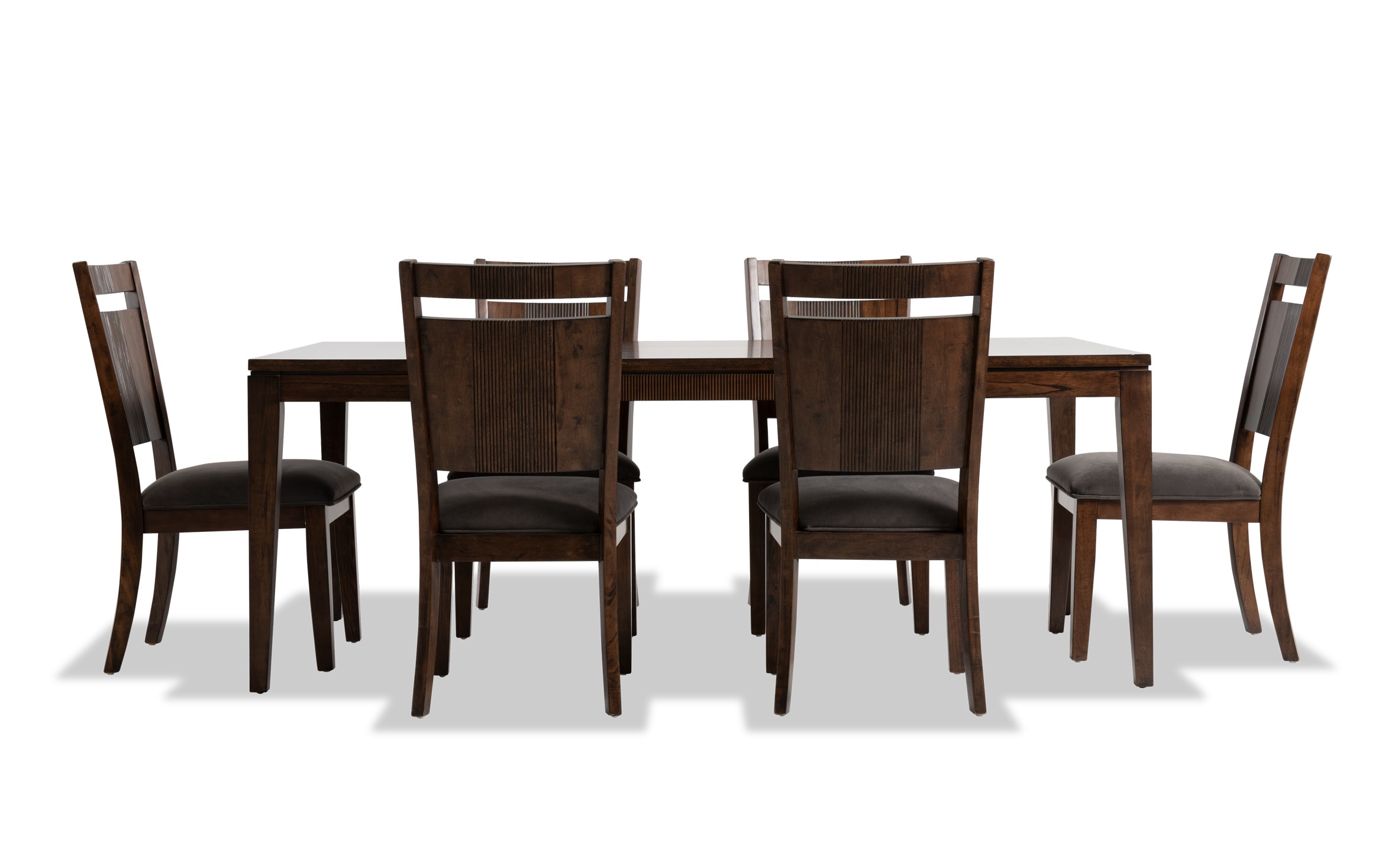 Plaza 7 Piece Dining Set With Wood Side Chairs Outlet Bobs Com
