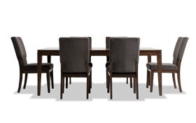 Plaza 7 Piece Dining Set With Upholstered Side Chairs Outlet Plaza 7 Piece Dining Set With