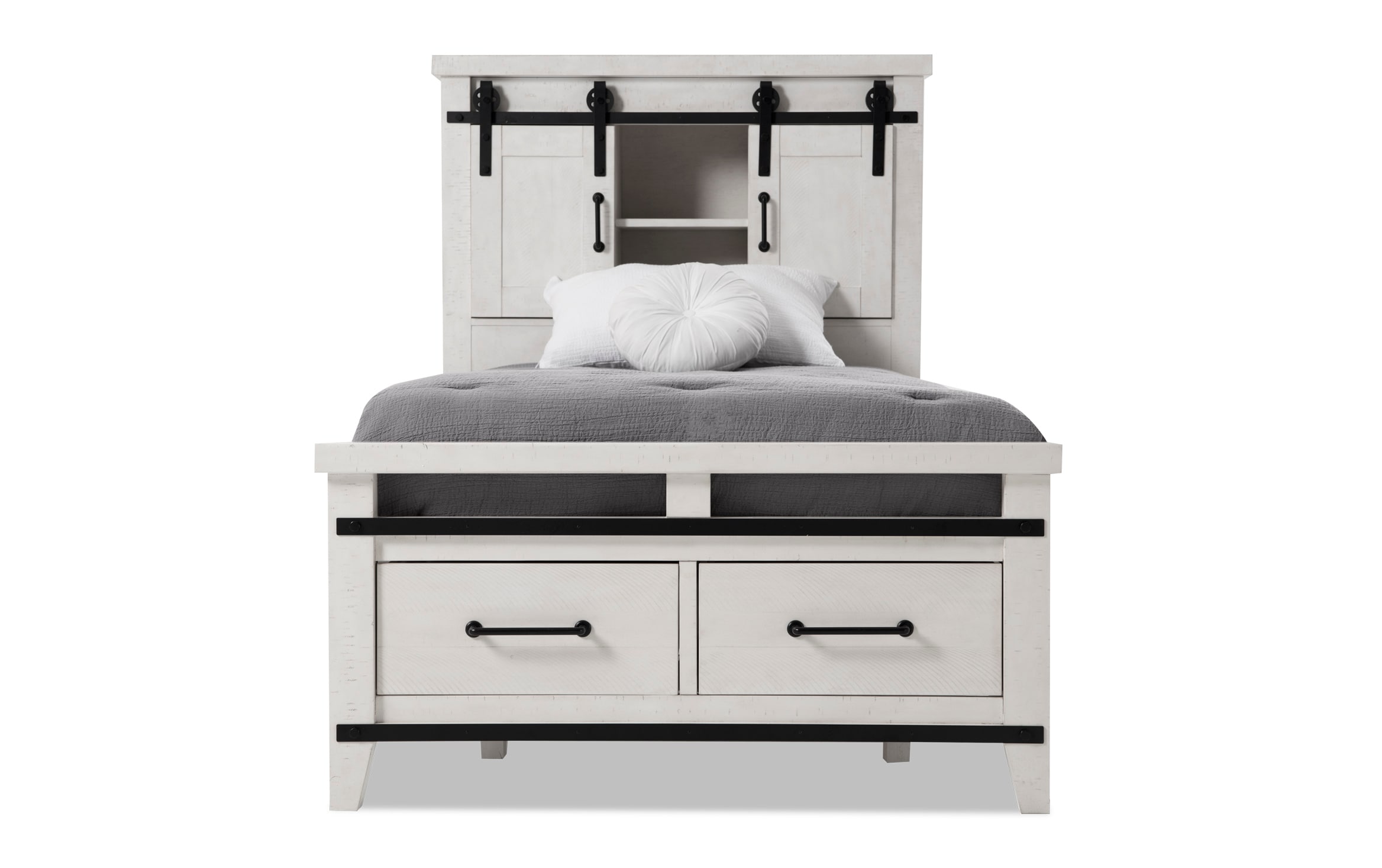 Montana Youth Twin White Bookcase, Twin Bookcase Bed With Storage Drawers