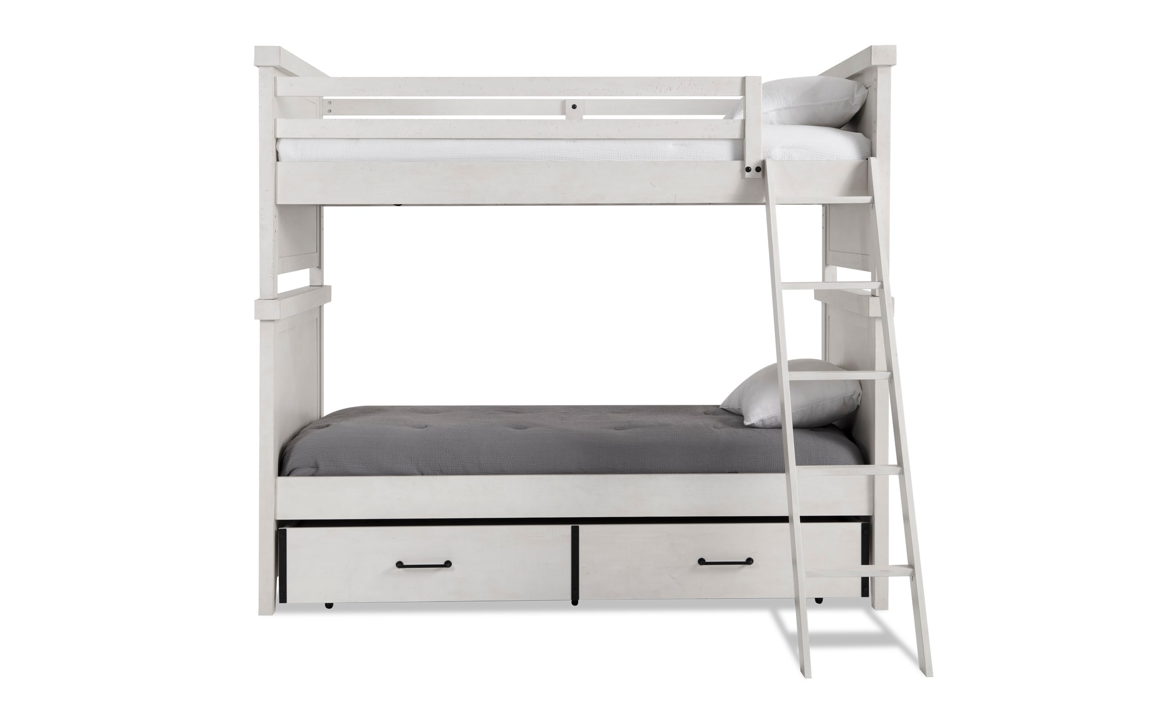 Montana Youth Twin White Bunk Bed With, White Bunk Bed With Trundle