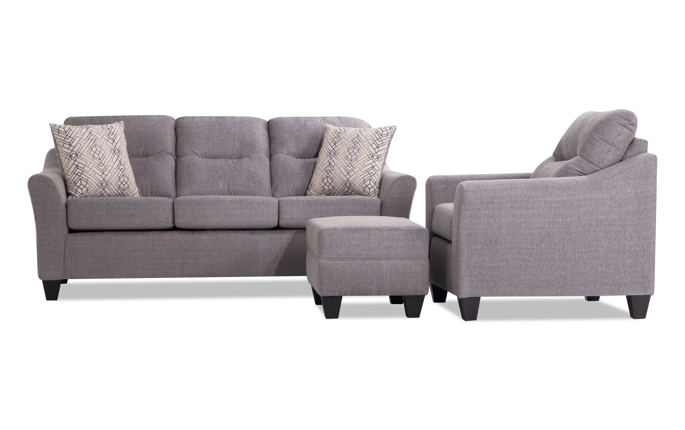 Scout Dust Gray Sofa Chair Ottoman Bobs Scout Dust Gray Sofa Chair Ottoman