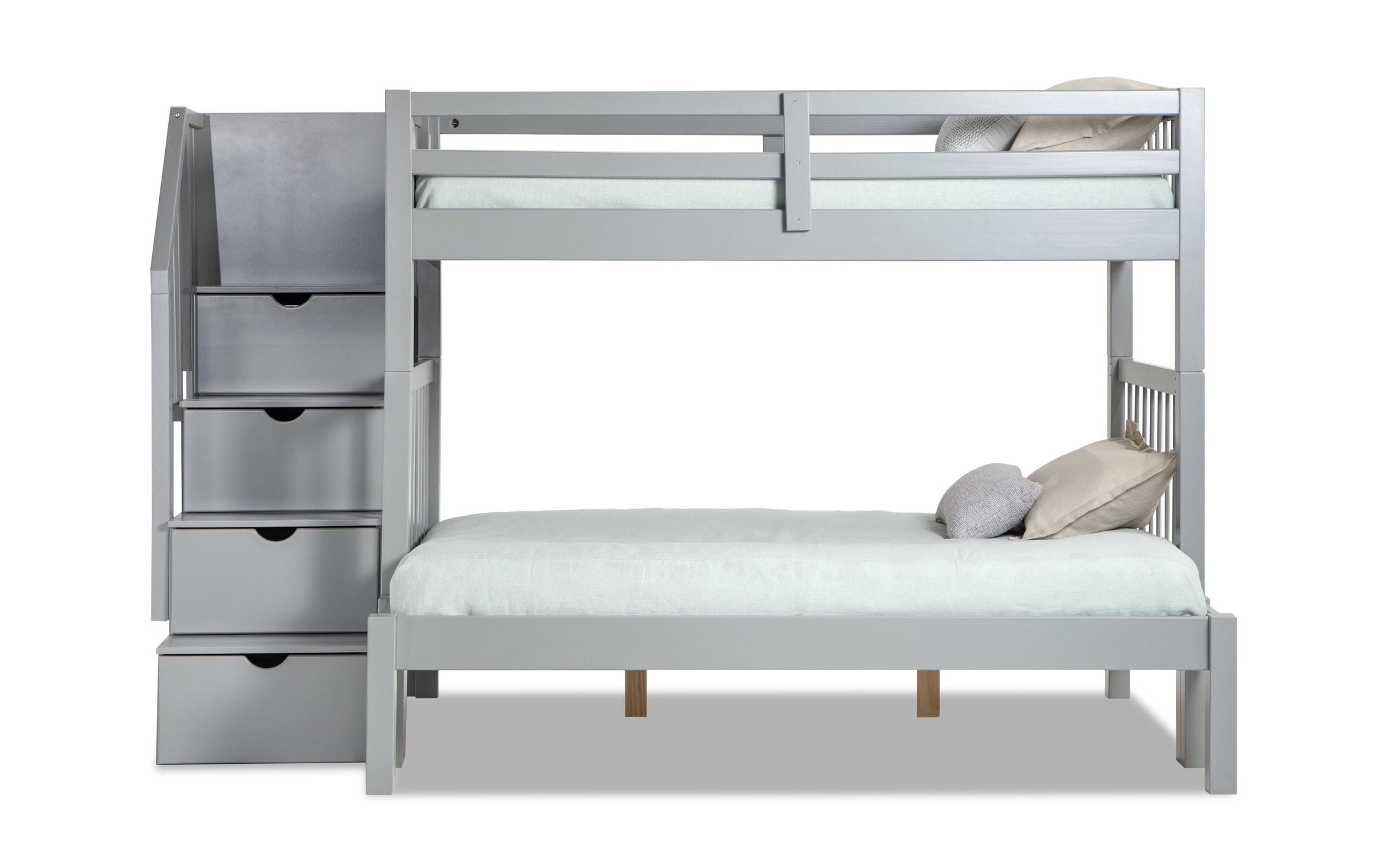 Keystone Twin Full Gray Stairway Bunk, All Modern Twin Over Full Bunk Bed