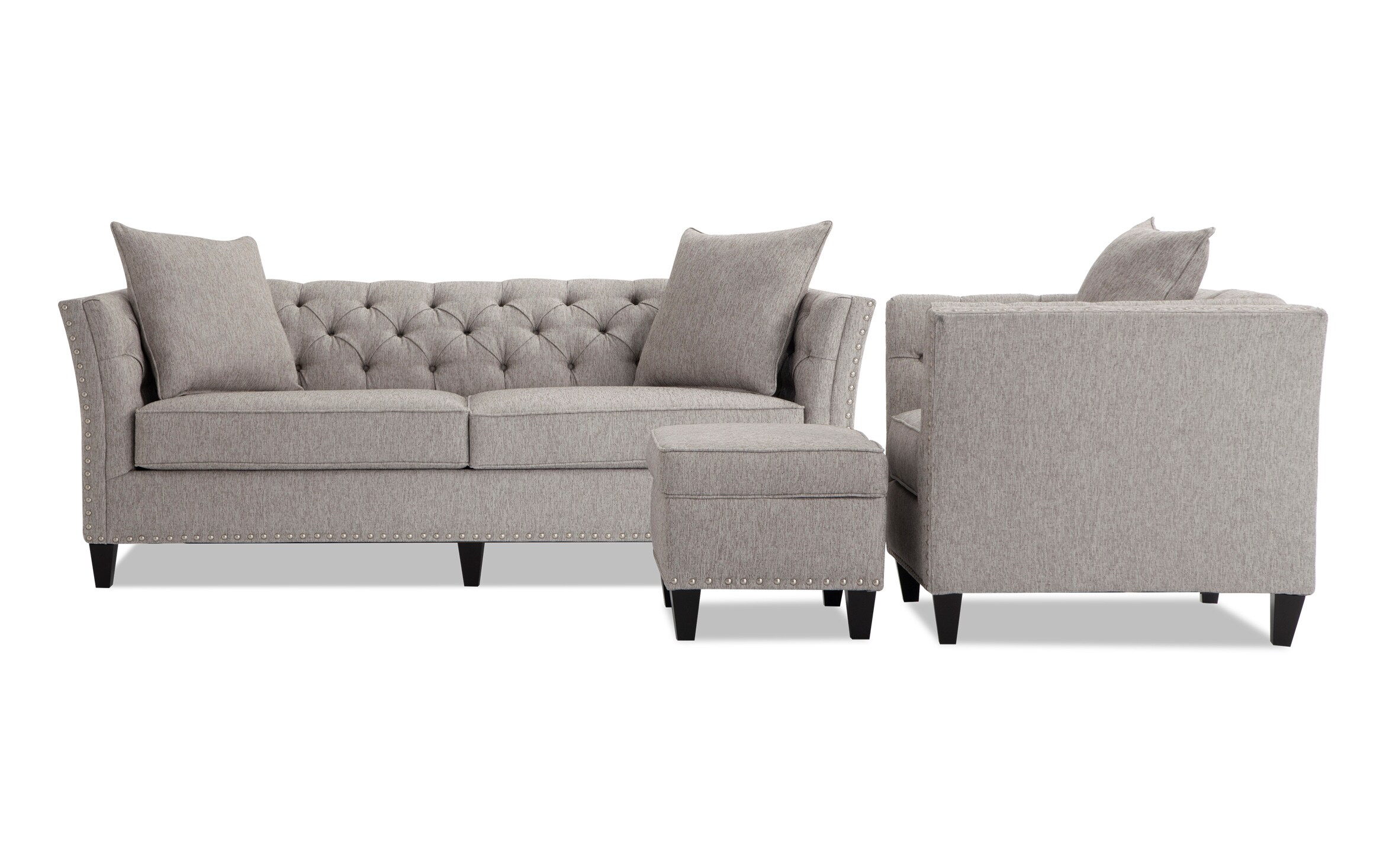 Scarlett Beige Sofa Chair Storage Ottoman Outlet Bobs Beige Sofa Chair Storage Ottoman
