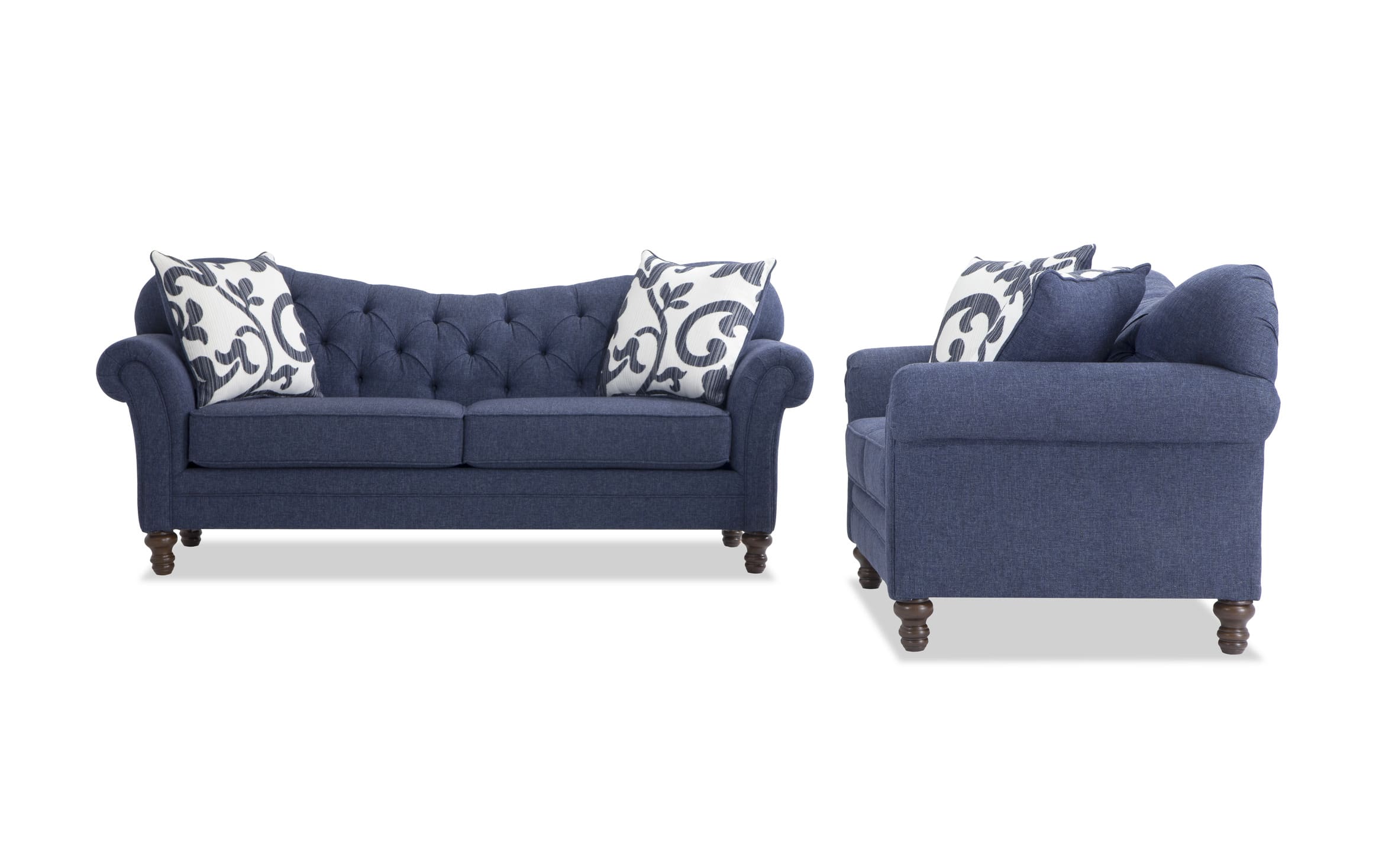 Scarlett Blue Sofa Loveseat Bobscom