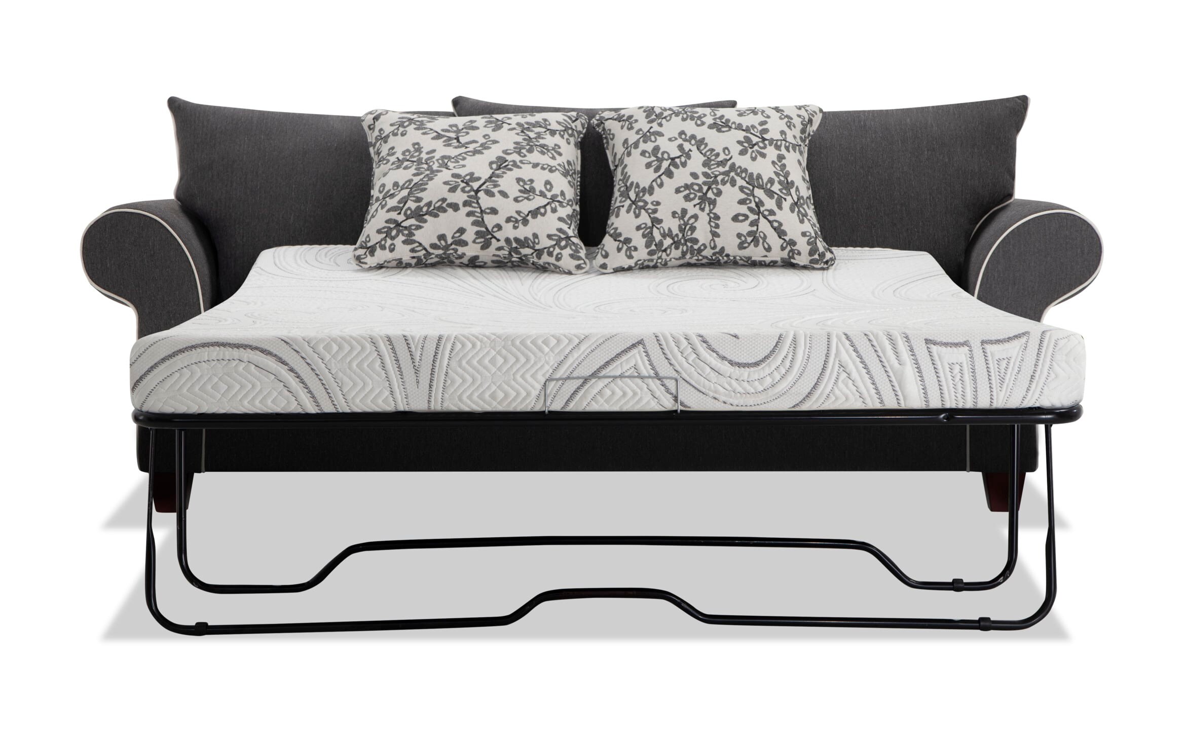 Spencer Gray Bob O Pedic Cooling Queen Sleeper Sofa Bobs Com