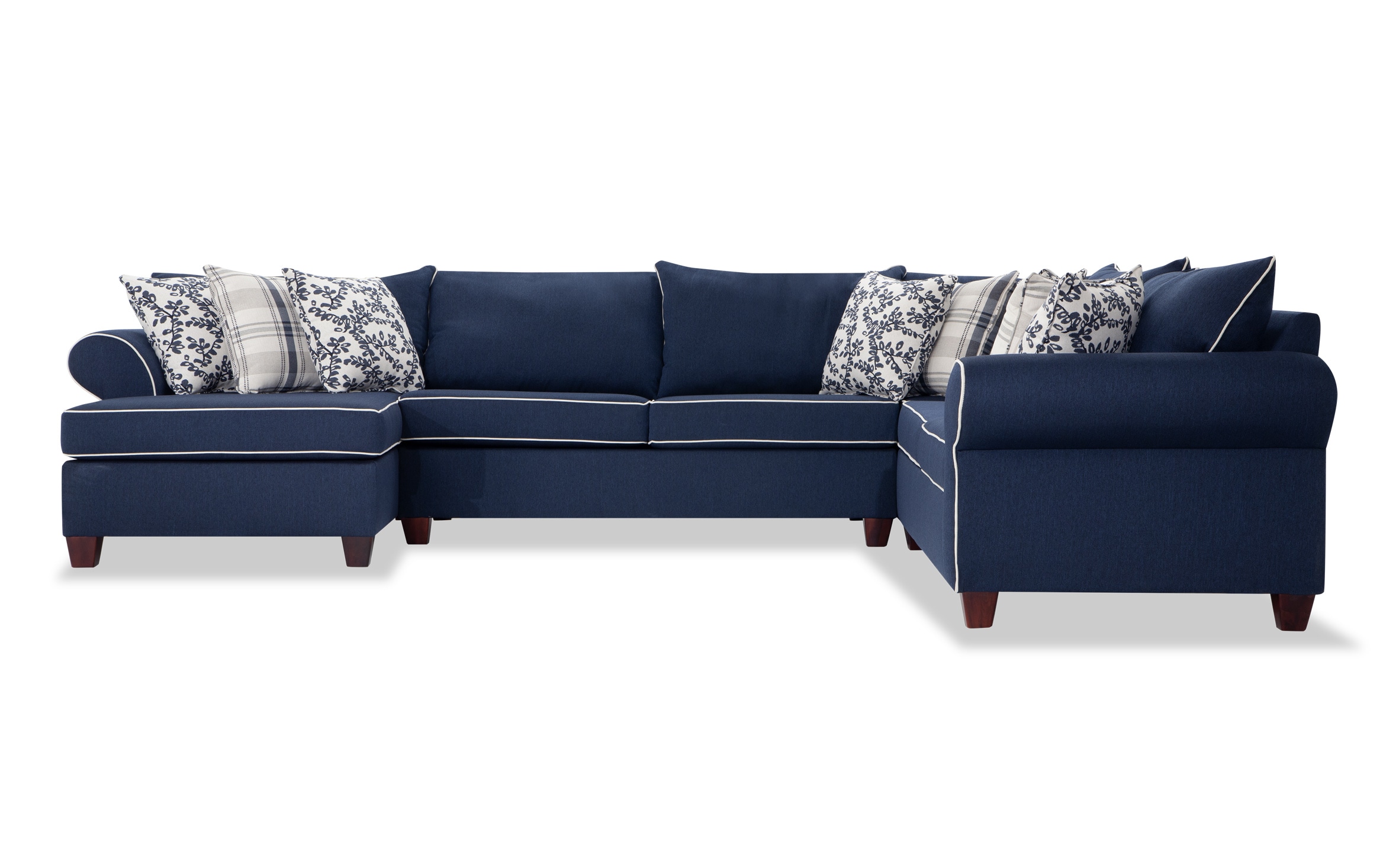 Spencer Navy 4 Piece Right Arm Facing Sectional Bob S Discount Furniture