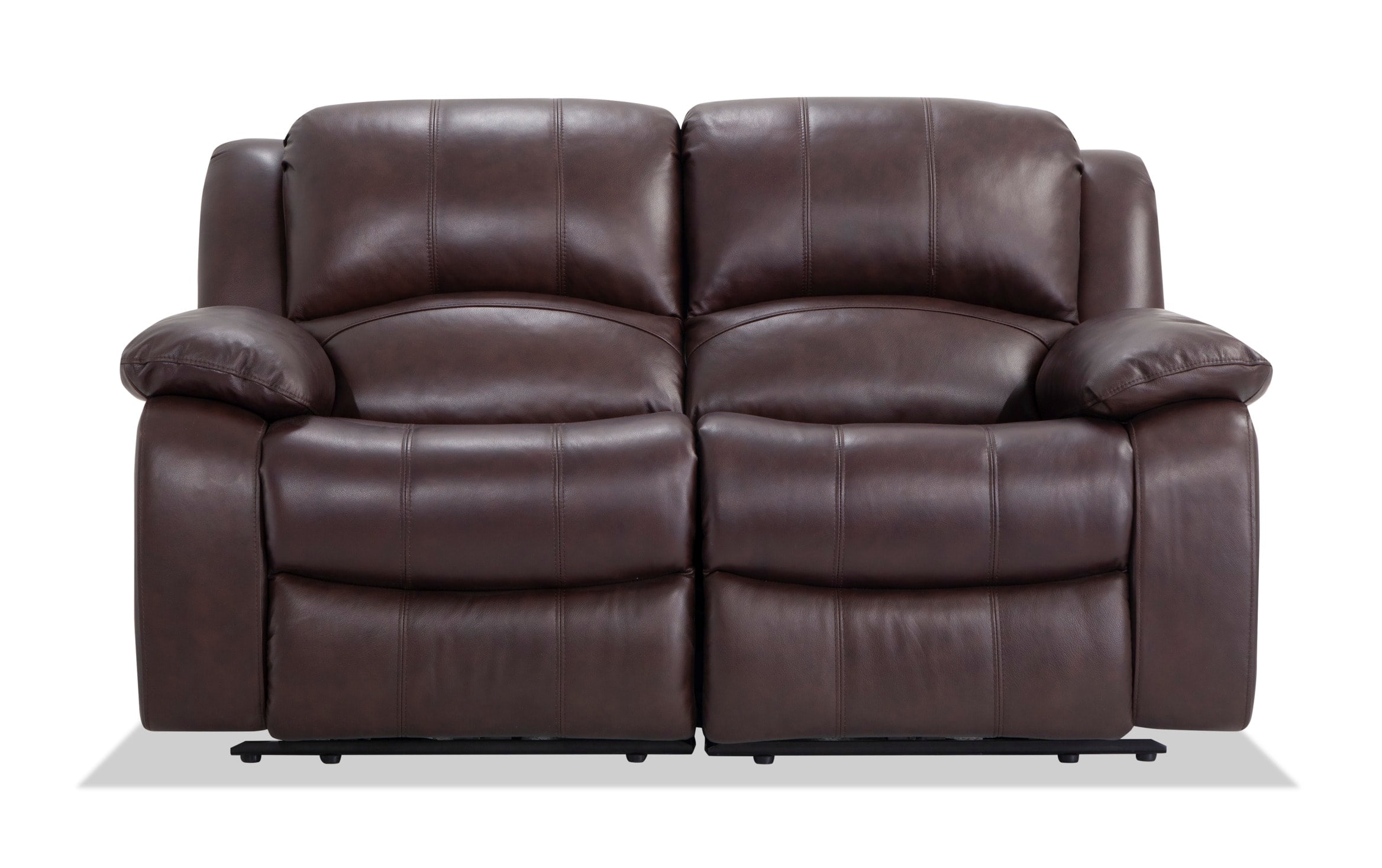 Olympus Brown Leather Power Reclining, Brown Leather Loveseat