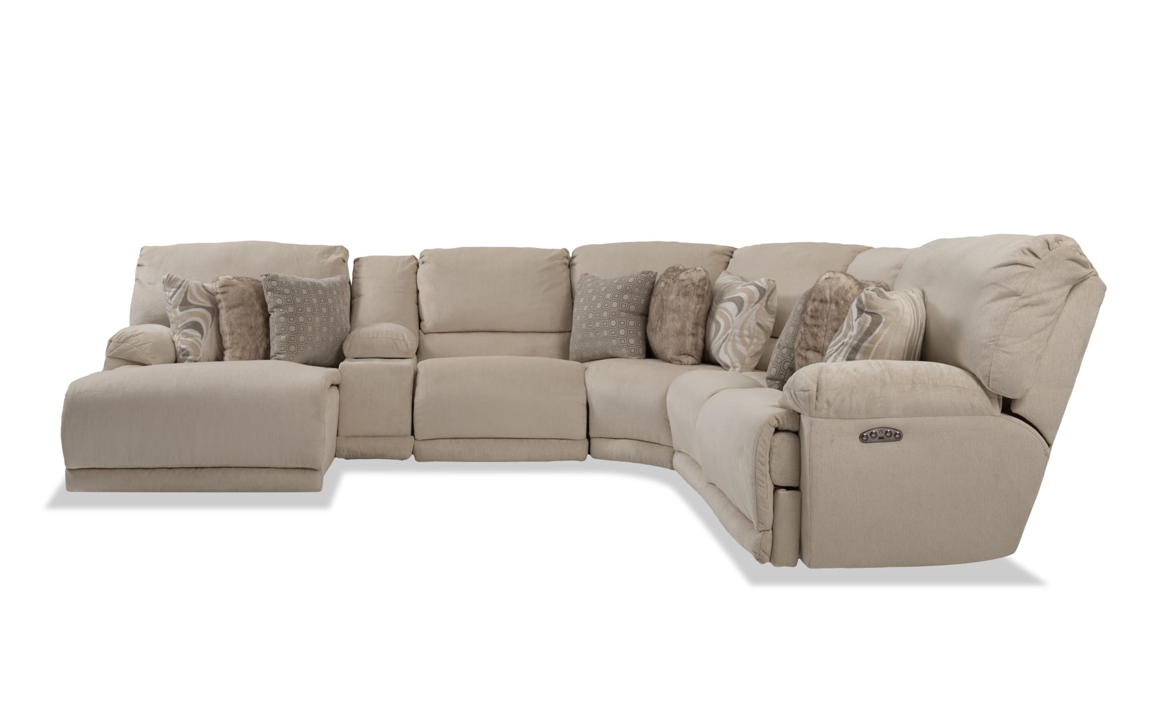 cream colored reclining sectional