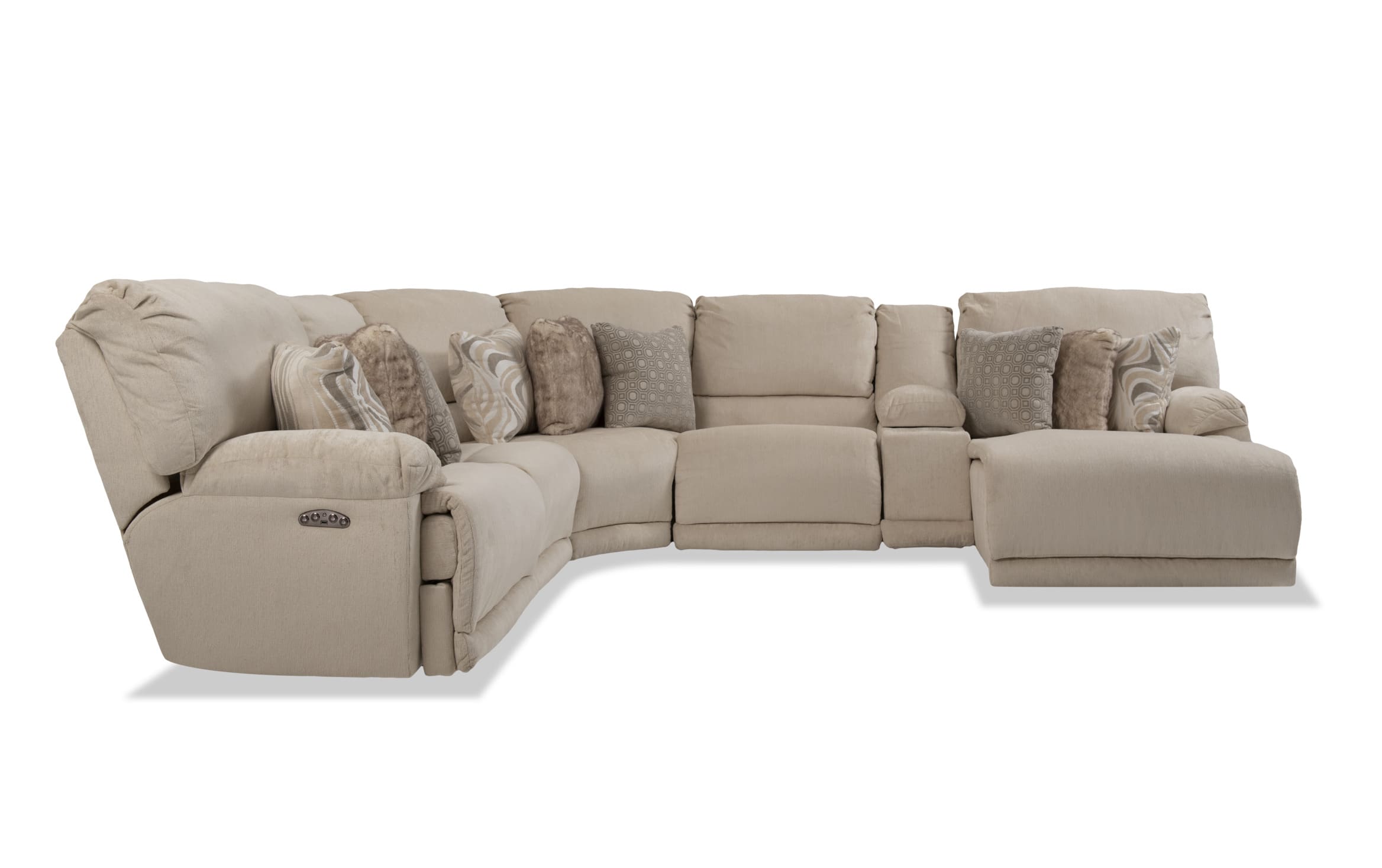 cream colored reclining sectional