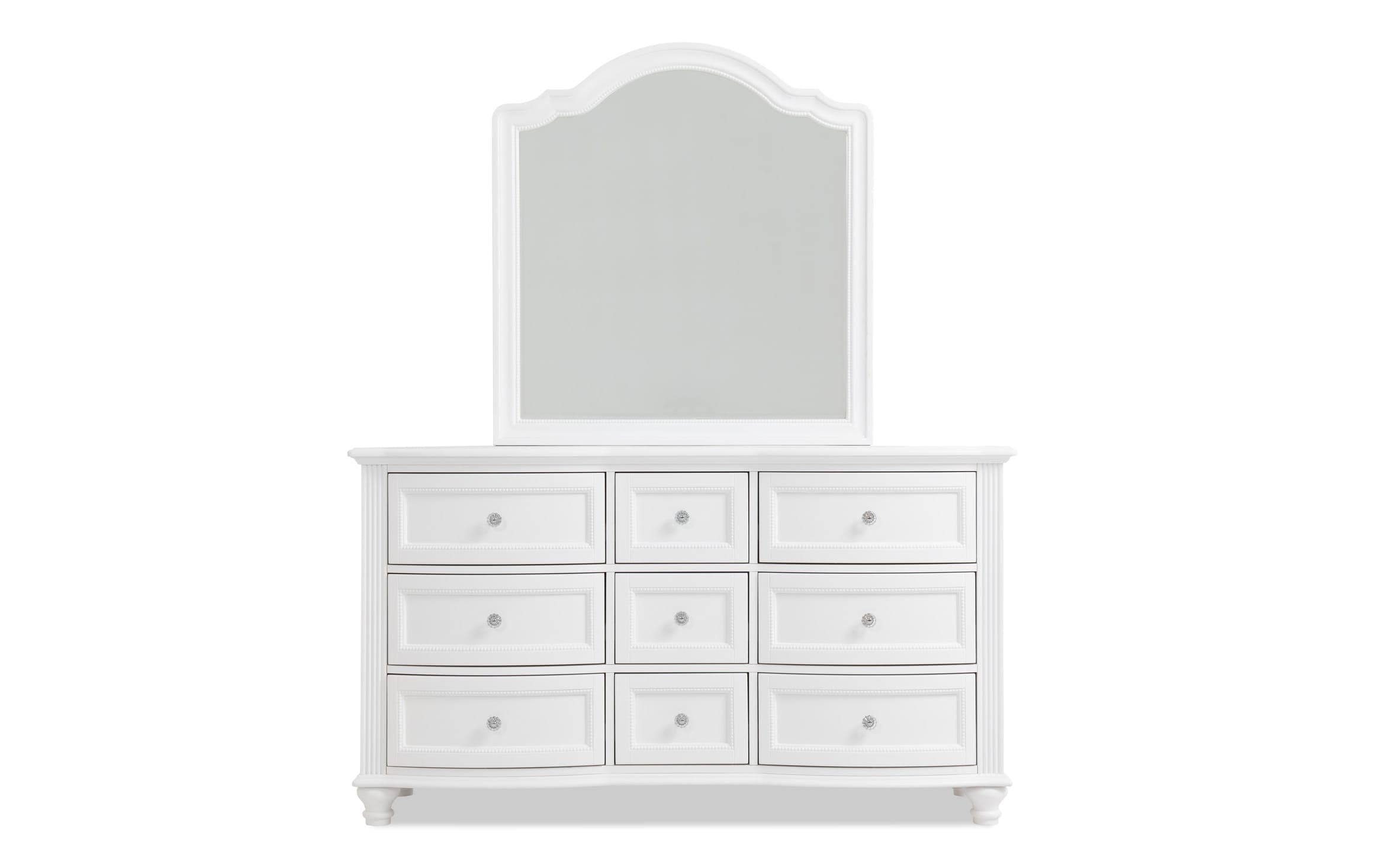 Madelyn White Dresser Mirror Bob S, White Dresser With Vanity Mirror