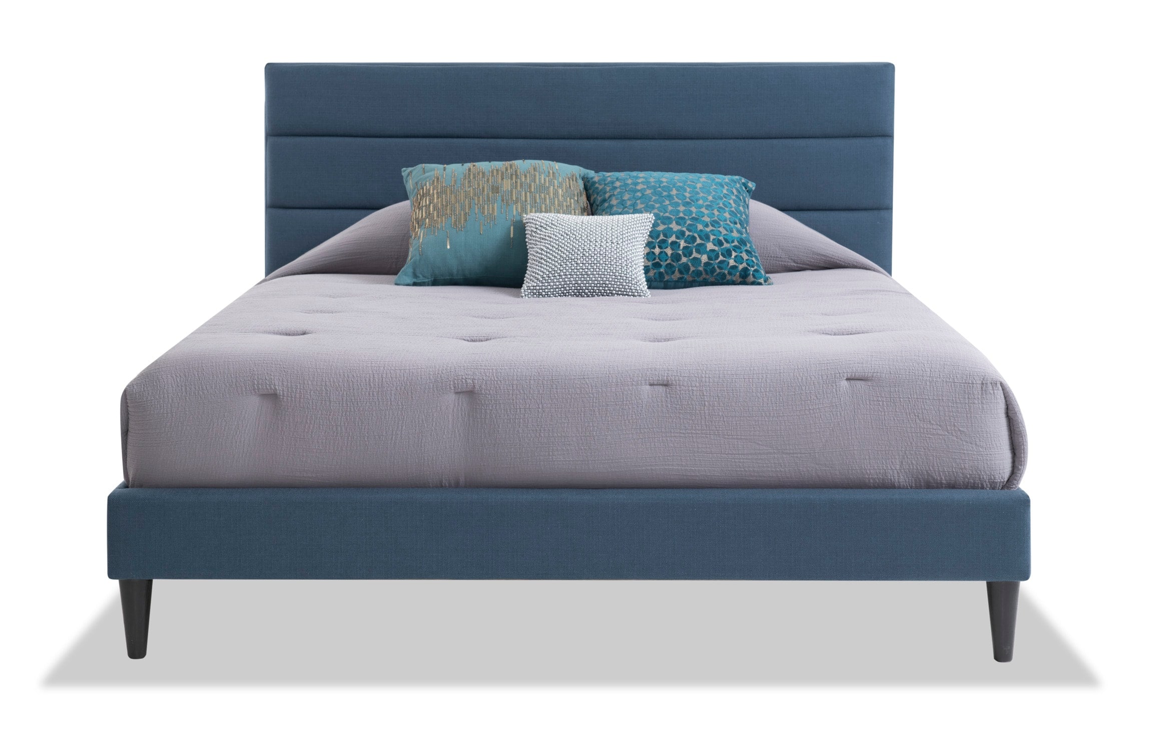 Vertellen atoom Haarvaten Lowell Horizontal Channel Blue Queen Bed | Outlet | Bob's Discount Furniture