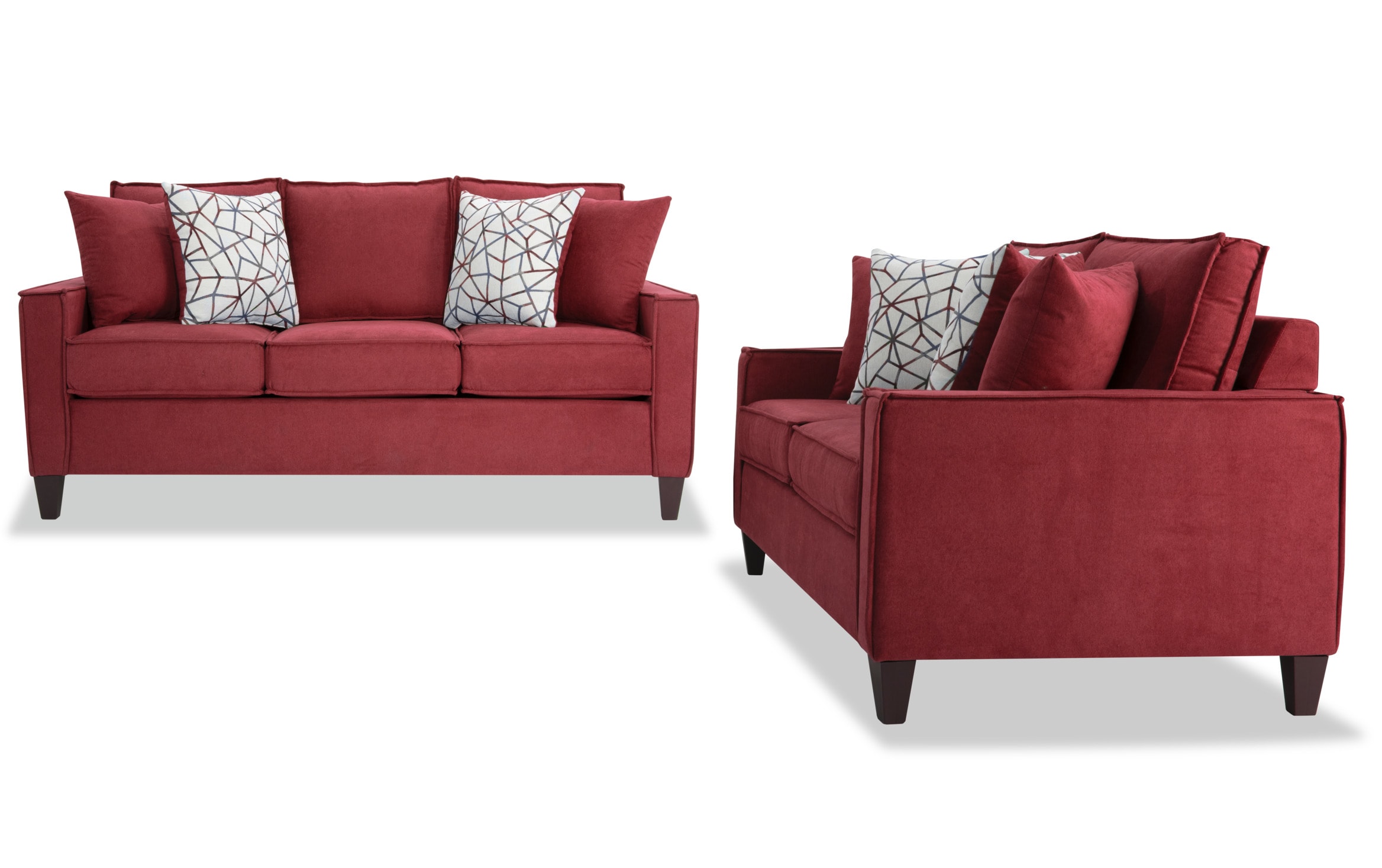 Jessie 72'' Red Sofa & Loveseat | Bob's Discount Furniture