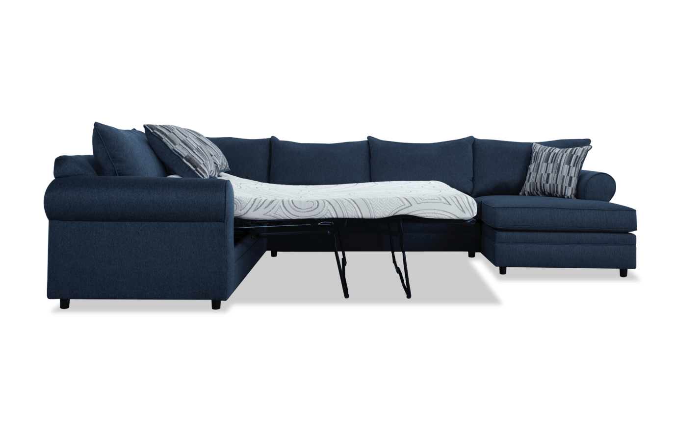 Navy Sleeper Sectional Sofa Baci Living Room