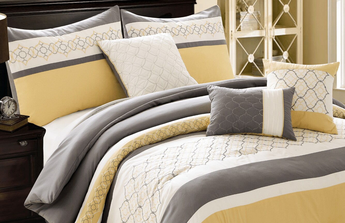 Barton Queen 7 Piece Comforter Set Bobs Com