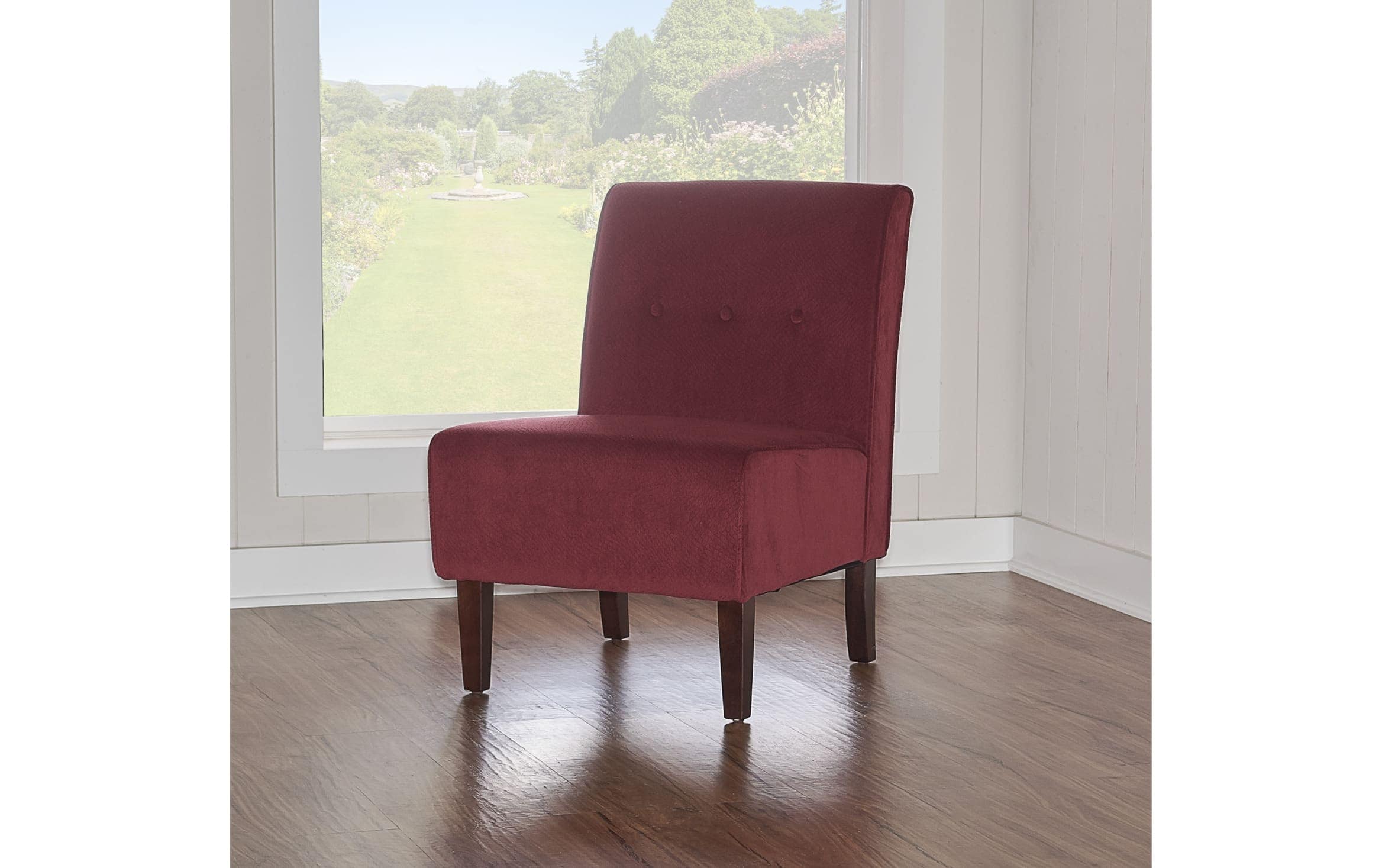 bright red accent chair