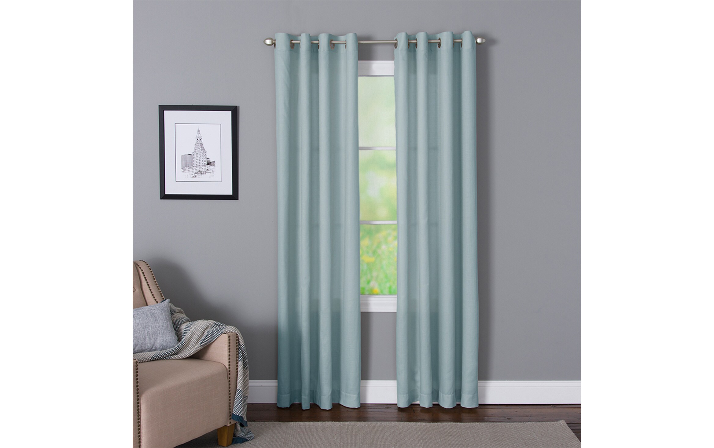 Devan 50 X 95 Teal Curtain Panel Bobs Discount Furniture