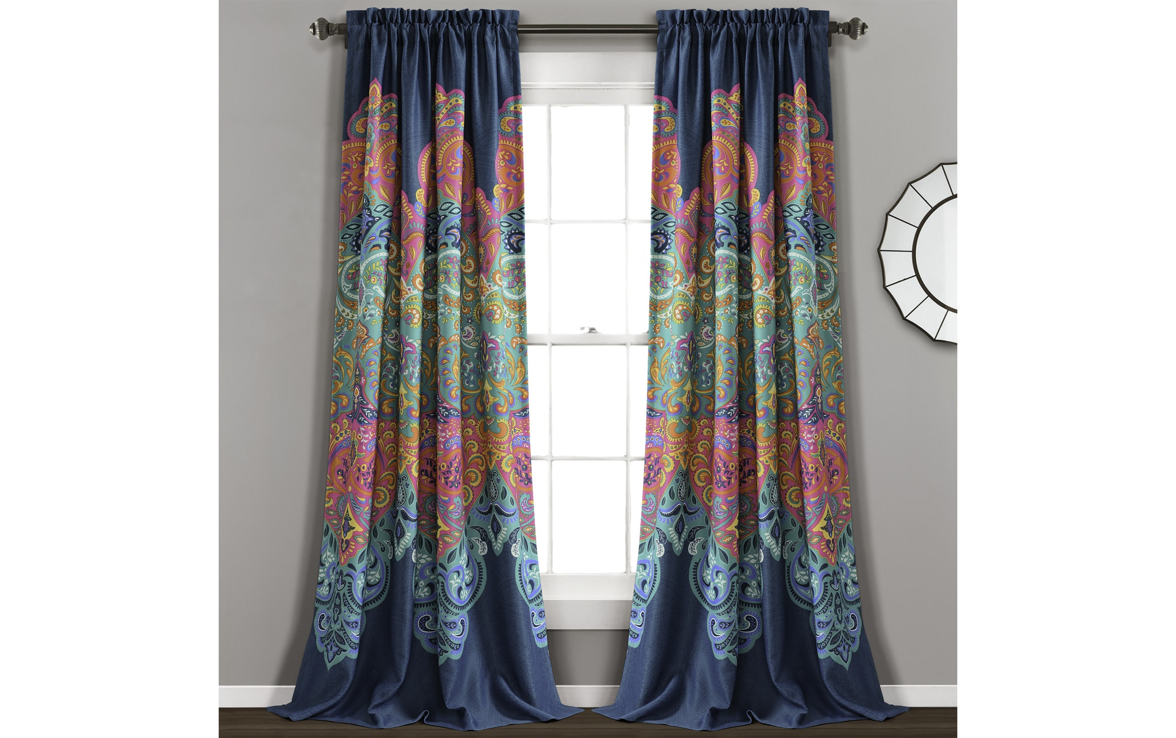 Set Of 2 Boho 52 X 95 Teal Curtain Panels Bobs Discount Furniture