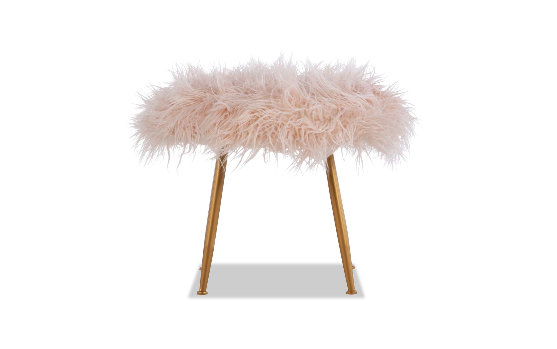 pink faux fur ottoman/stool
