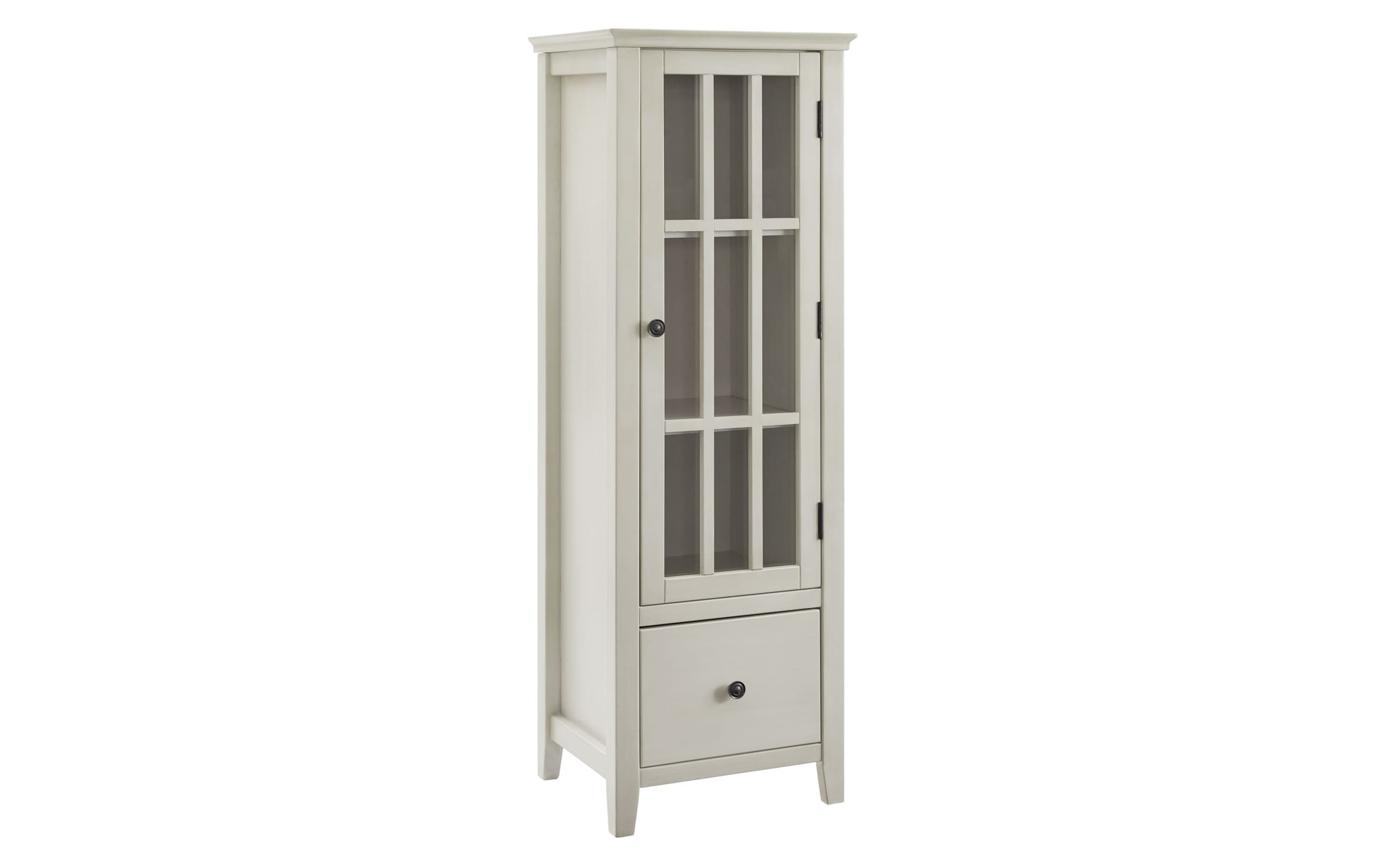 Nolan Antique White Glass Door Cabinet Bob S Discount Furniture