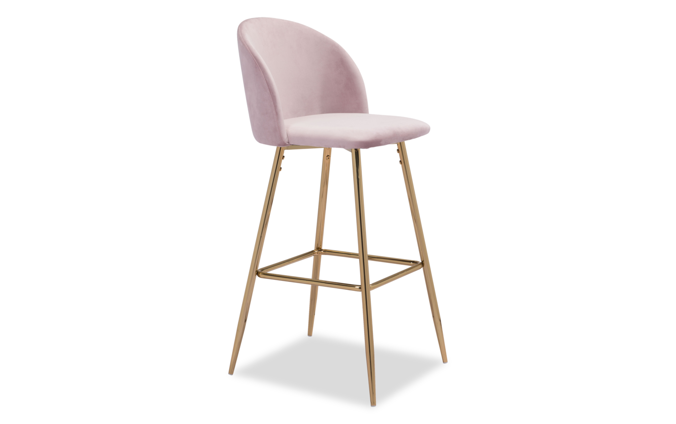 pink and copper bar stools